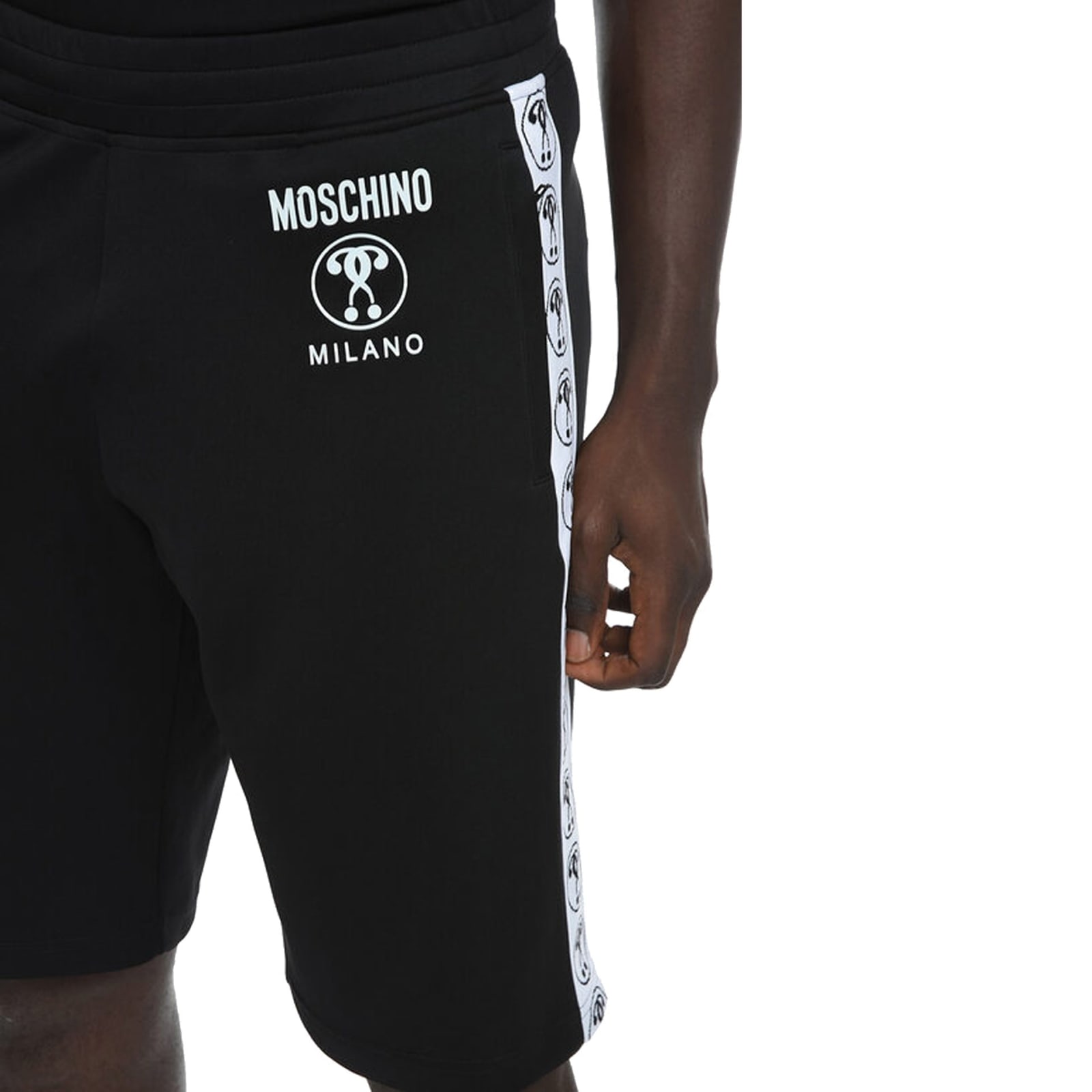 Shop Moschino Couture Contrasting Band Shorts In Black