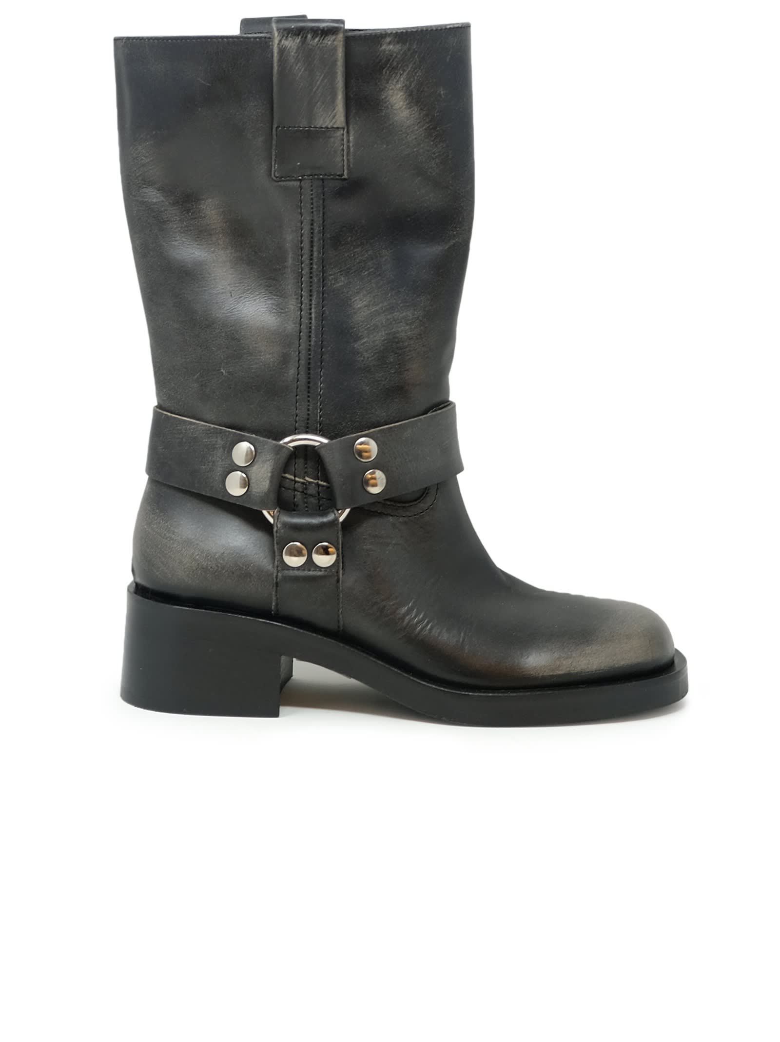 Shop Elena Iachi Leather Boots In Black