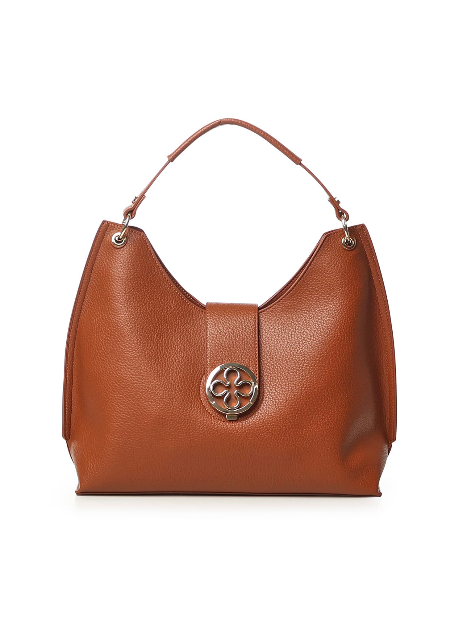 V73 Federica V Logo-plaque Shoulder Bag In Brown
