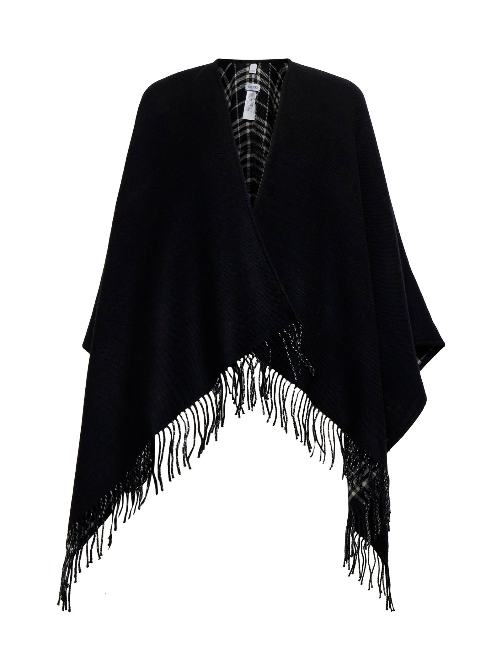 Shop Burberry Scarf In Black/calico Ip Chk