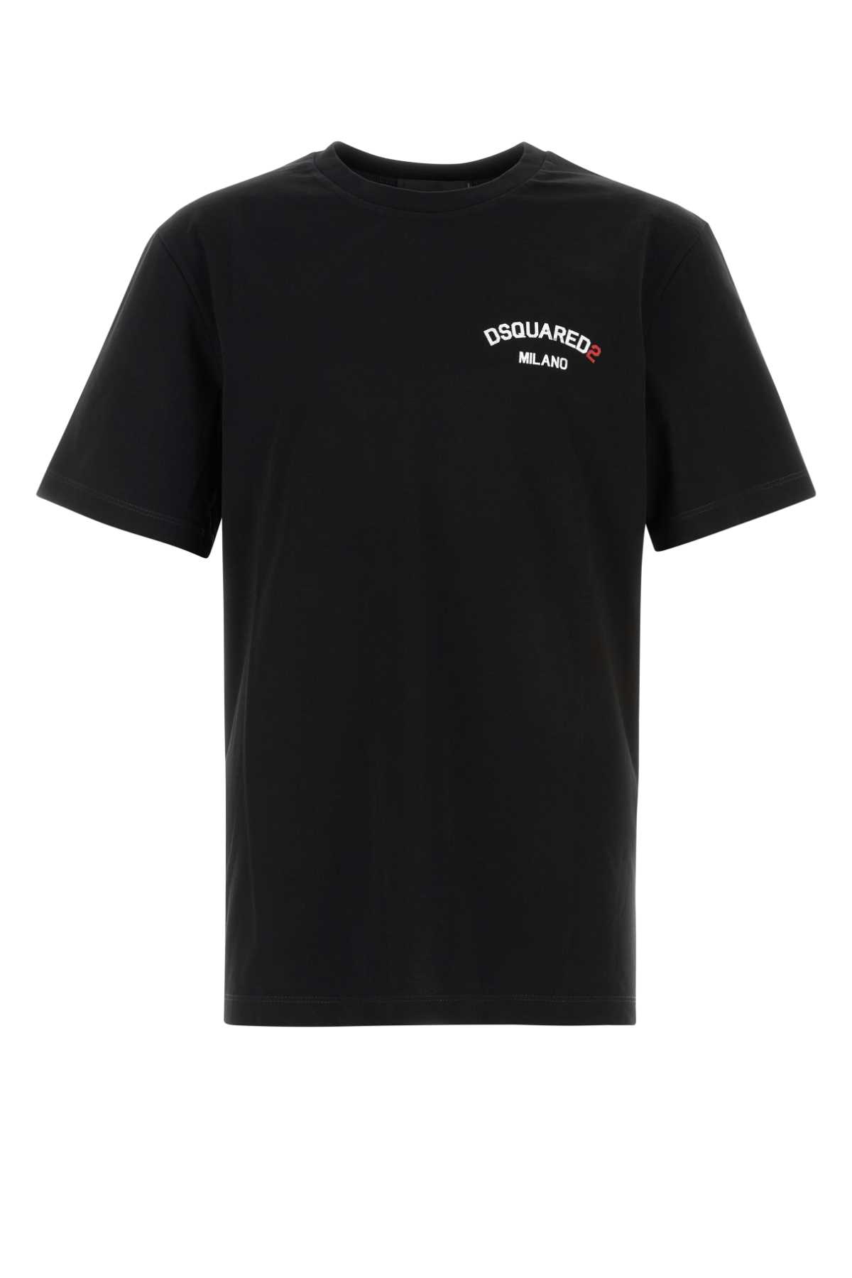 Dsquared2 Cotton Crew Neck T-shirt With Short Sleeves In Black