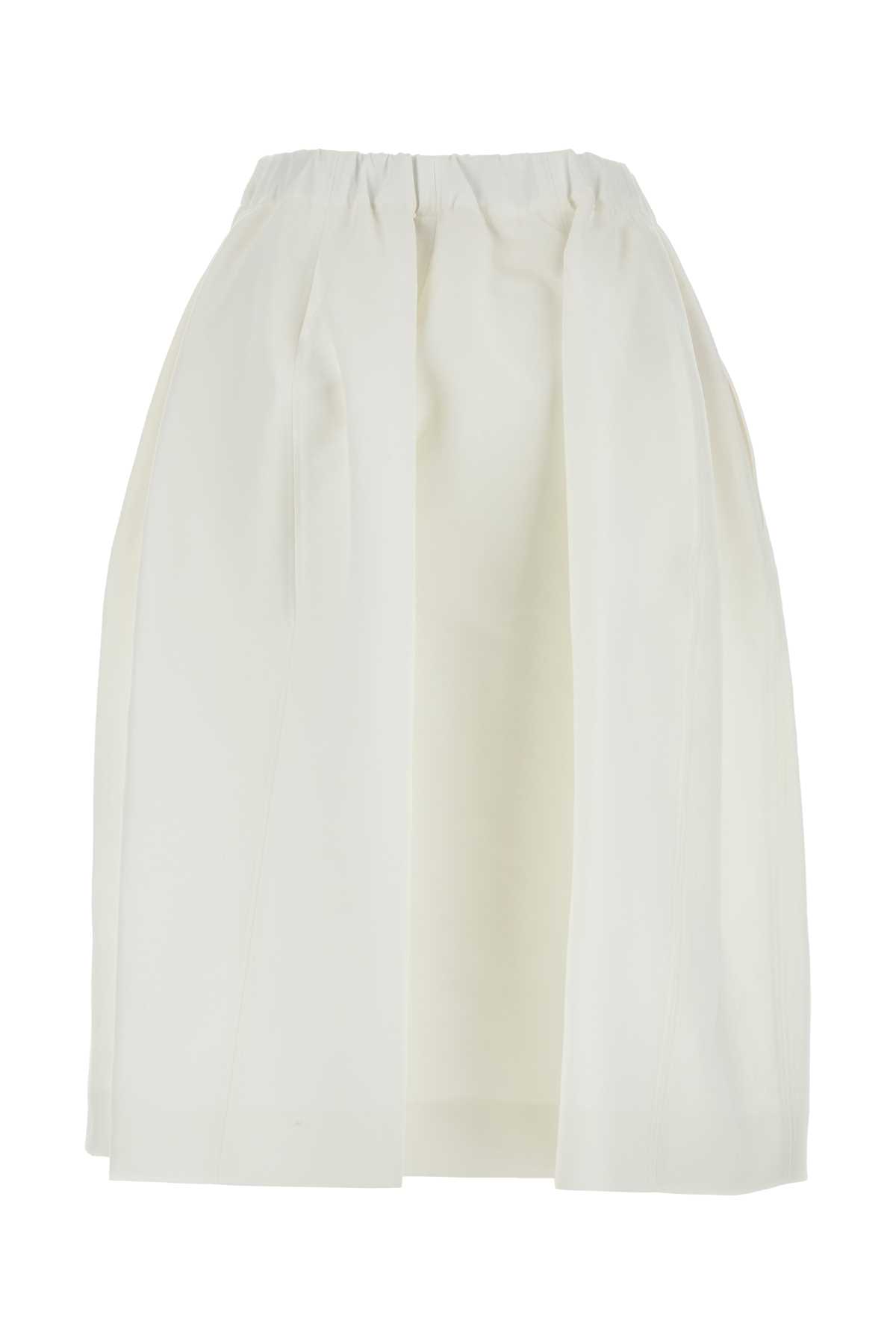 Shop Marni White Cady Skirt In 00w01