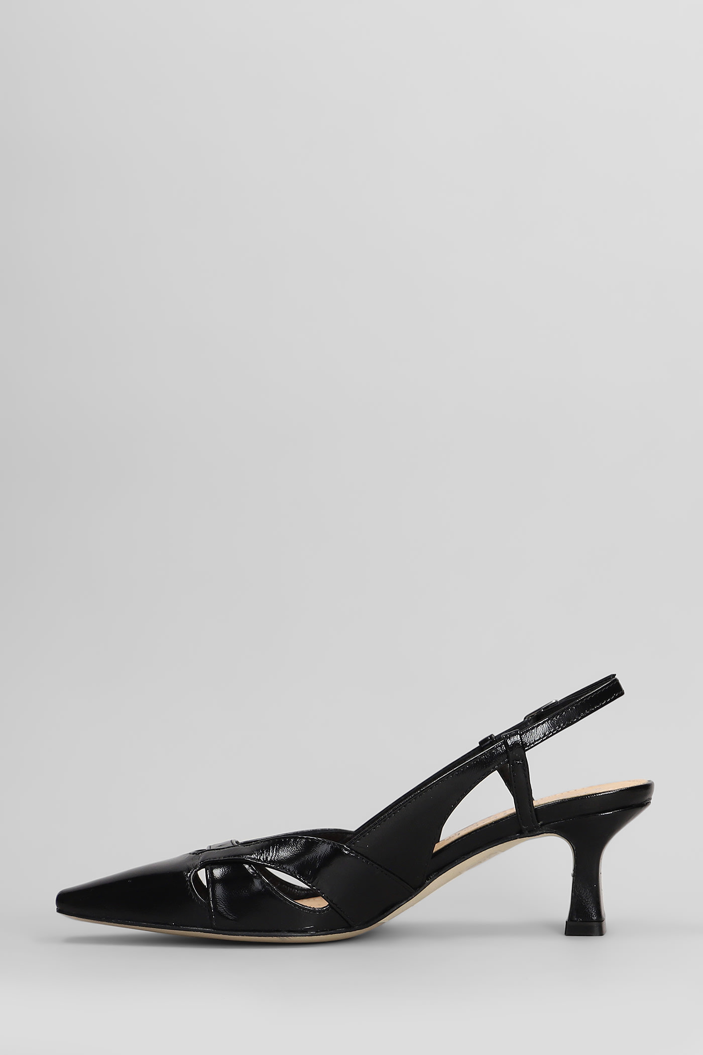 Julie Dee Pumps In Black Leather In Black