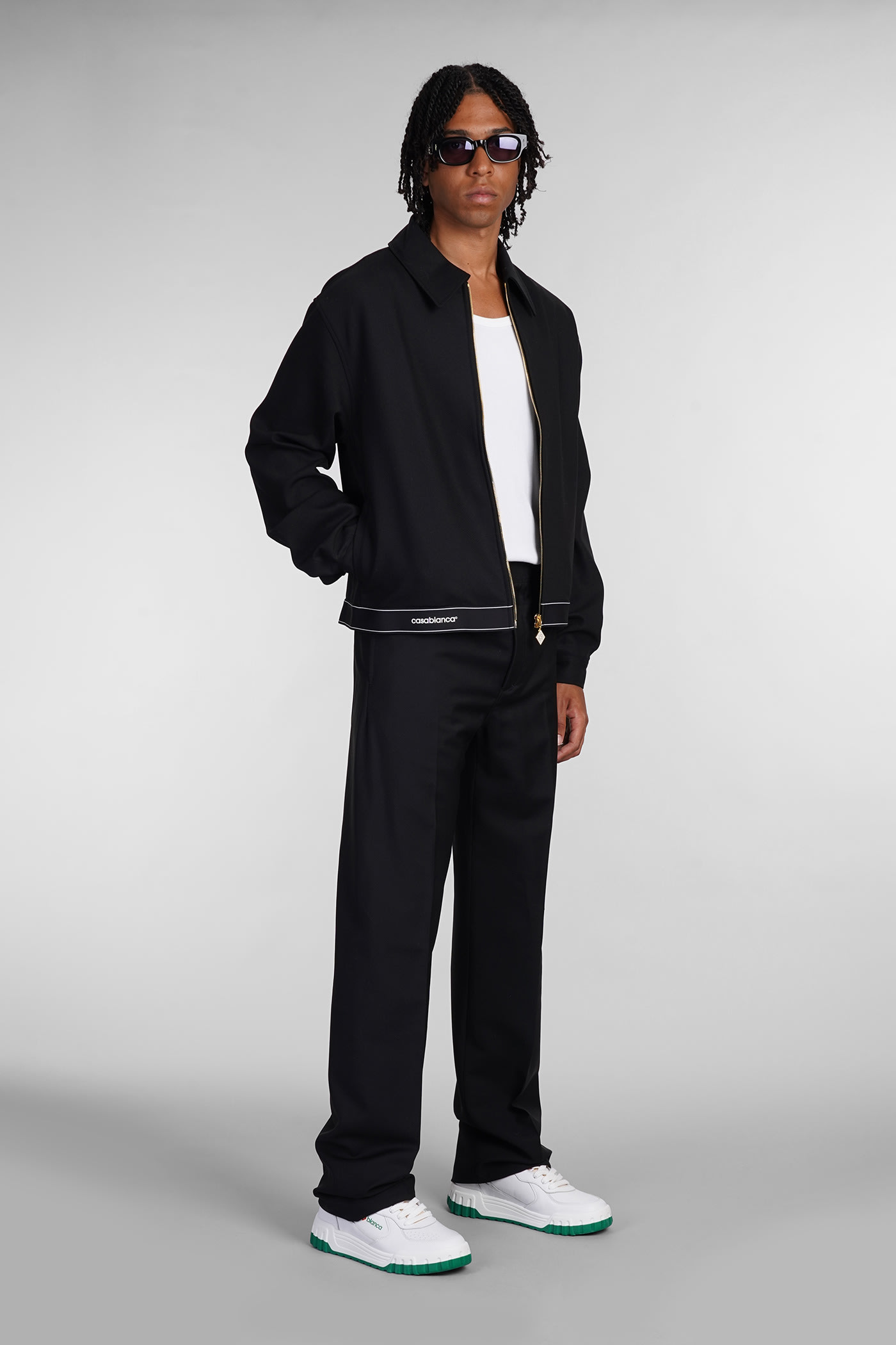 Shop Casablanca Casual Jacket In Black Polyester