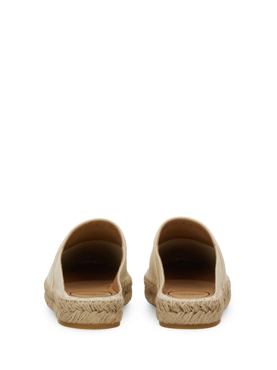 Valentino Vlogo Grainy Leather Mule Espadrille