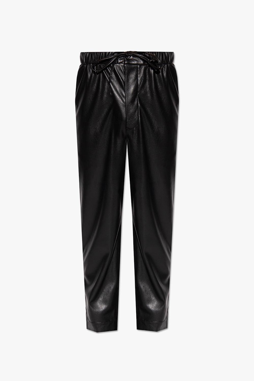 Shop Nanushka Jain Trousers In Vegan Leather In Black