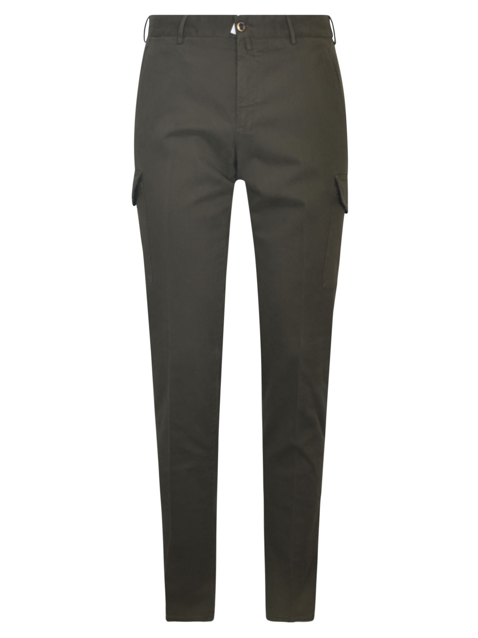 Pt01 Cargo Fitted Trousers In Military Green