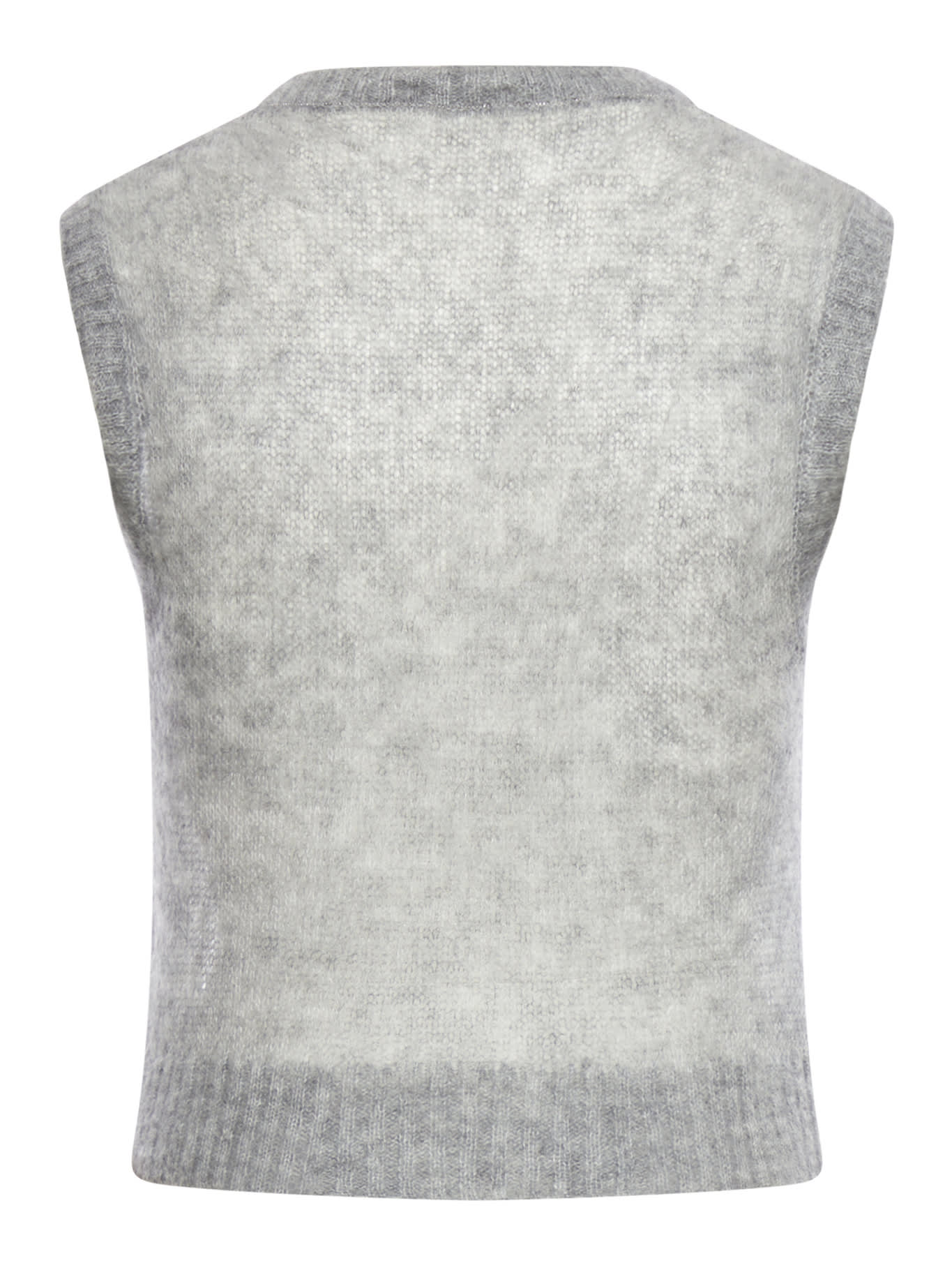 Shop Brunello Cucinelli Knitted Vest In Medium Grey