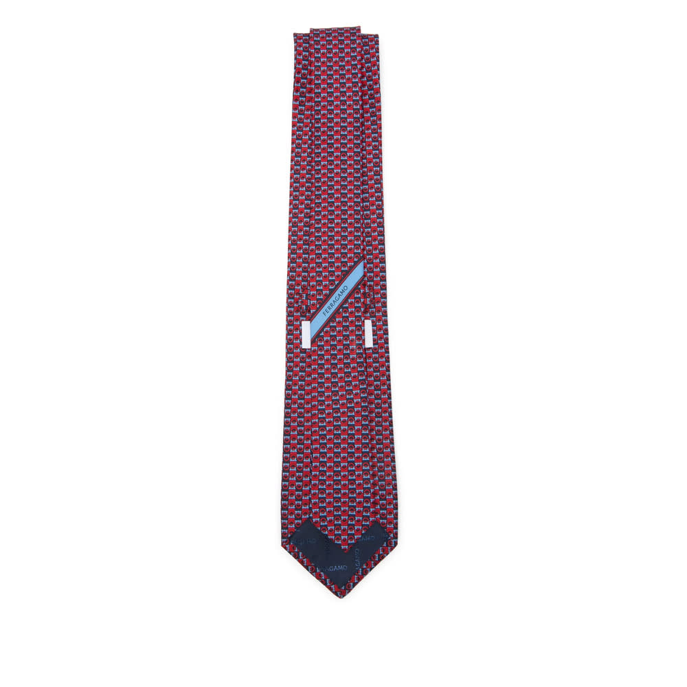 Ferragamo Patterned Tie In Burgundy