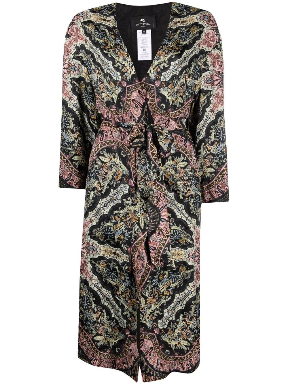 Etro Multicolour Embroidered Belted Coat Woman