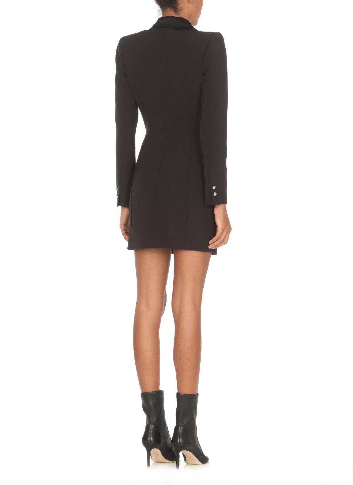 Shop Elisabetta Franchi Double-breasted Blazer Dress In Black