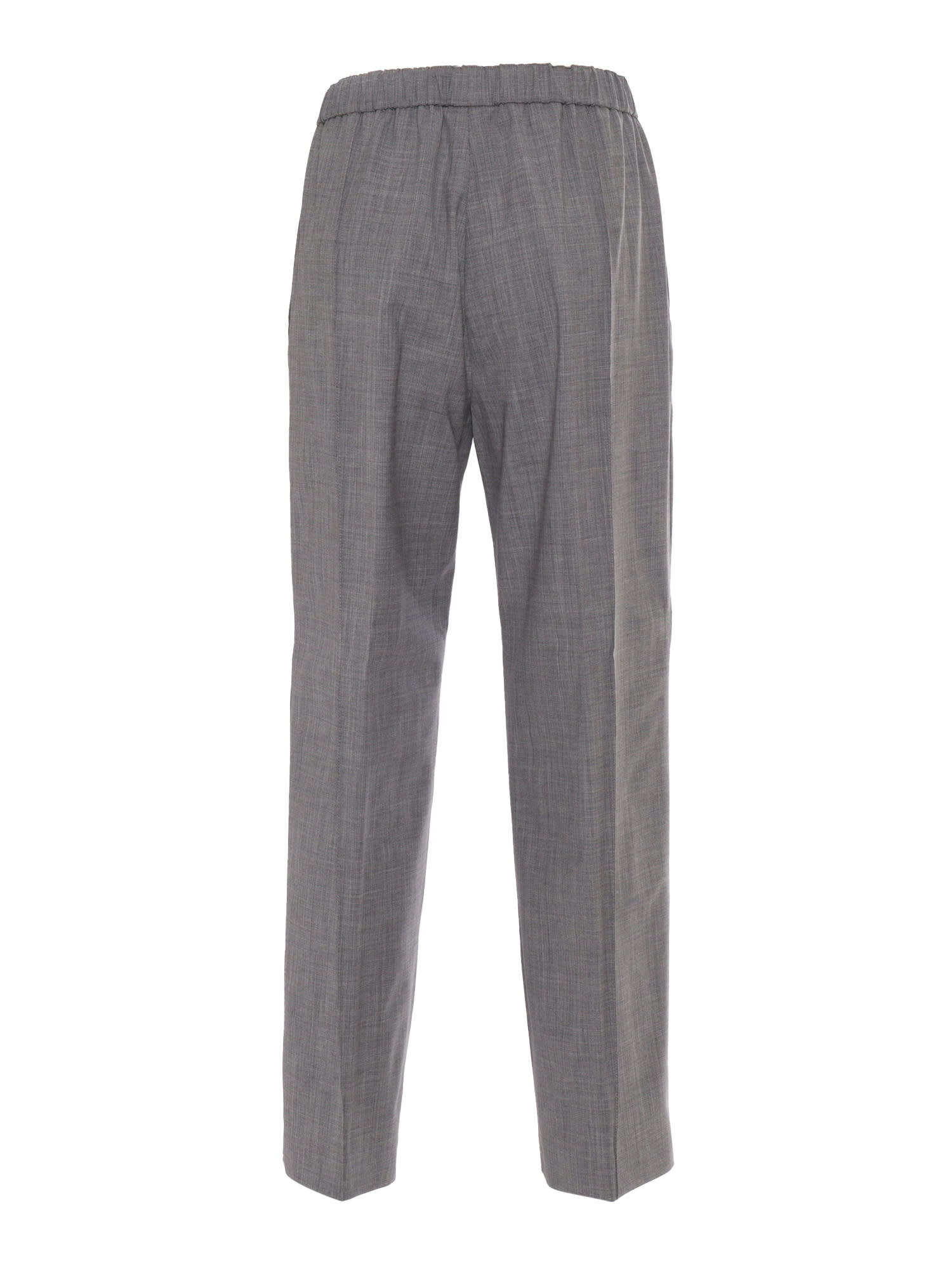 Shop Fabiana Filippi Bistretch Wool Jogging Trousers With Filo Diamante In Grey