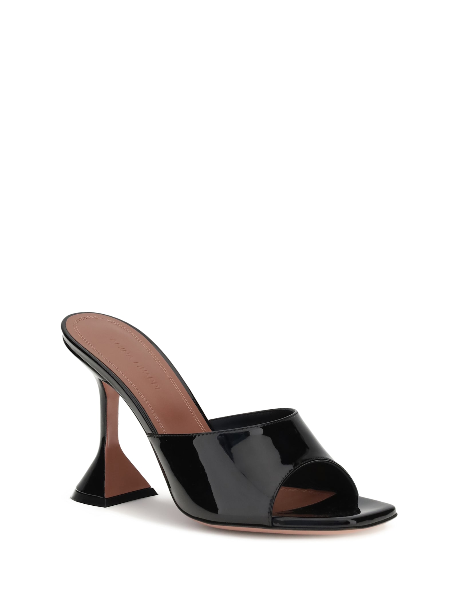 Amina Muaddi Lupita' Suede Heeled Slip Ons In Black
