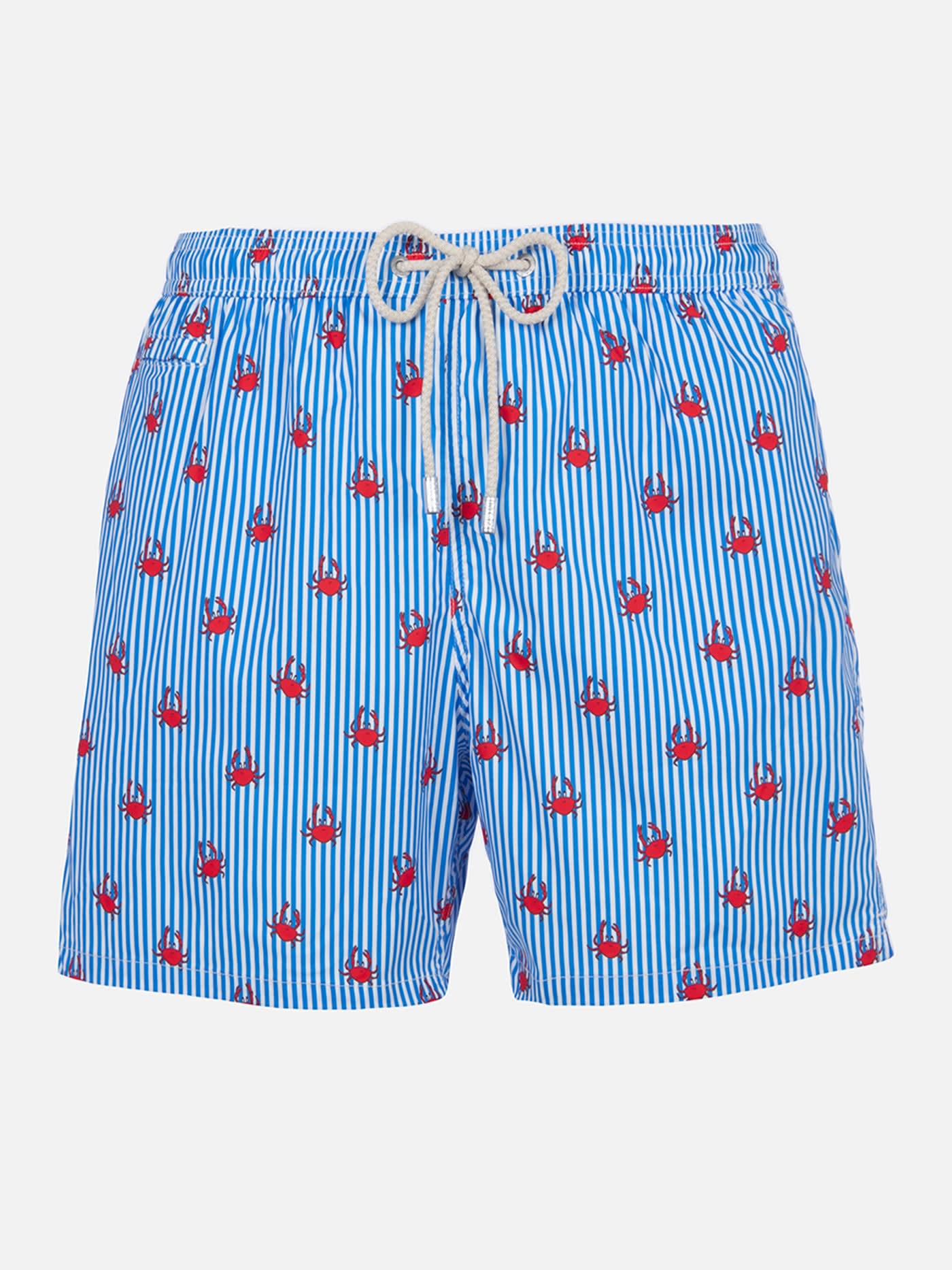 Man Comfort Light Swim Shorts With Crabs Print