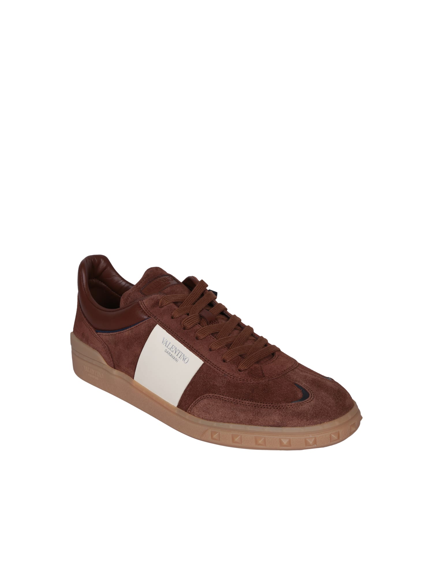 Shop Valentino Highline Brown Sneakers
