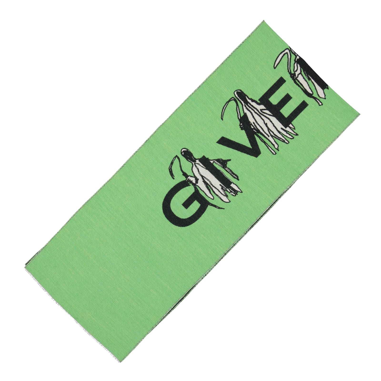 Givenchy Logo Wool Scarf Men In Green
