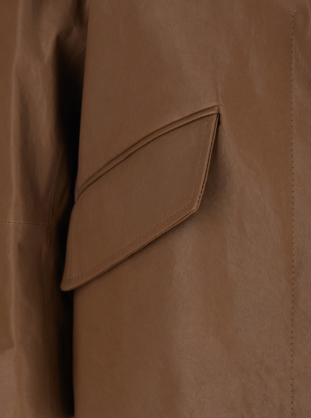 Brunello Cucinelli Brown Crop Jacket With Classic Lapels And Three-quarter Sleeves In Leather Woman In Brown