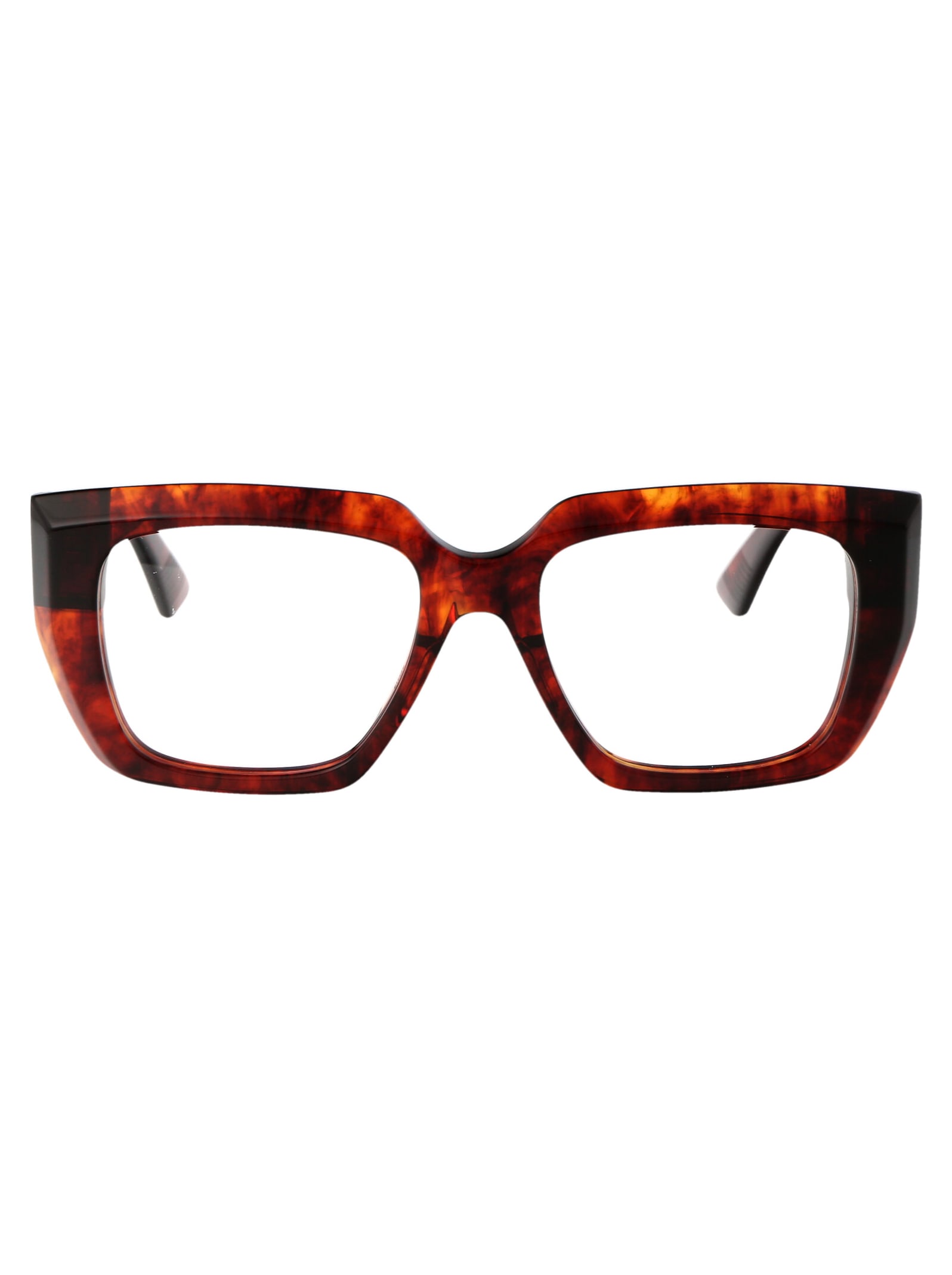 Shop Bottega Veneta Bv1032o Glasses In 005 Havana Havana Transparent