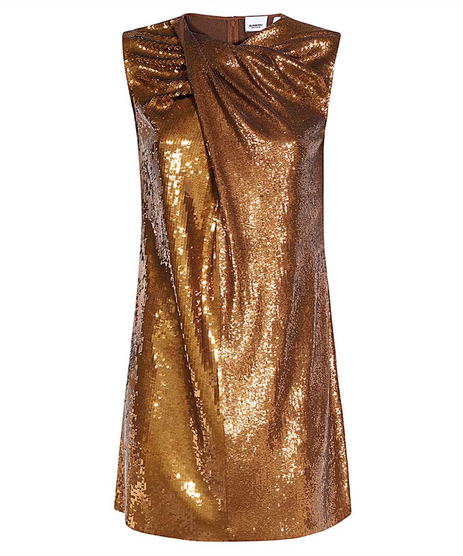 Shop Burberry Sequin Mini-dress In Copper