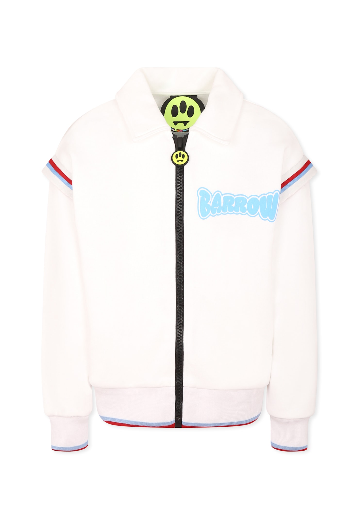 Barrow White Bomber Jacket For Girl With Logo In White