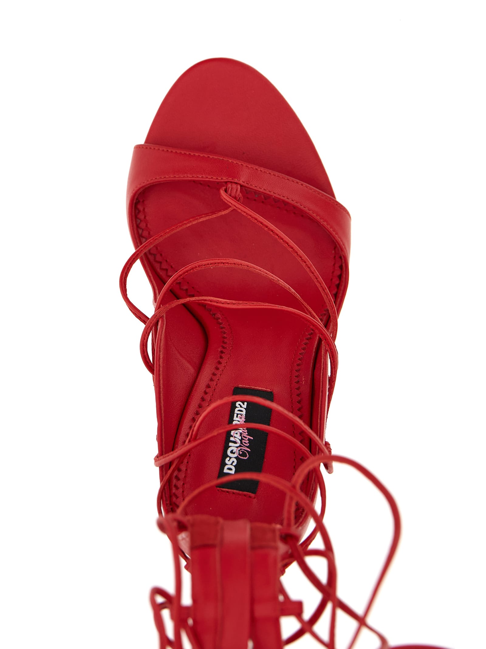 Dsquared2 Vaquera Capsule Stiletto Sandals In Burgundy