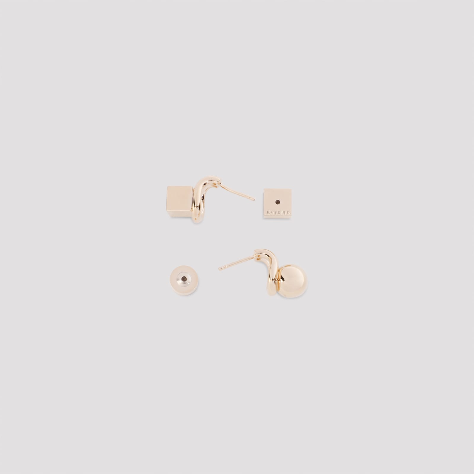 Jacquemus Women's Les Puces Golden Ball Cube Earring | 241jw7155845 In Gold