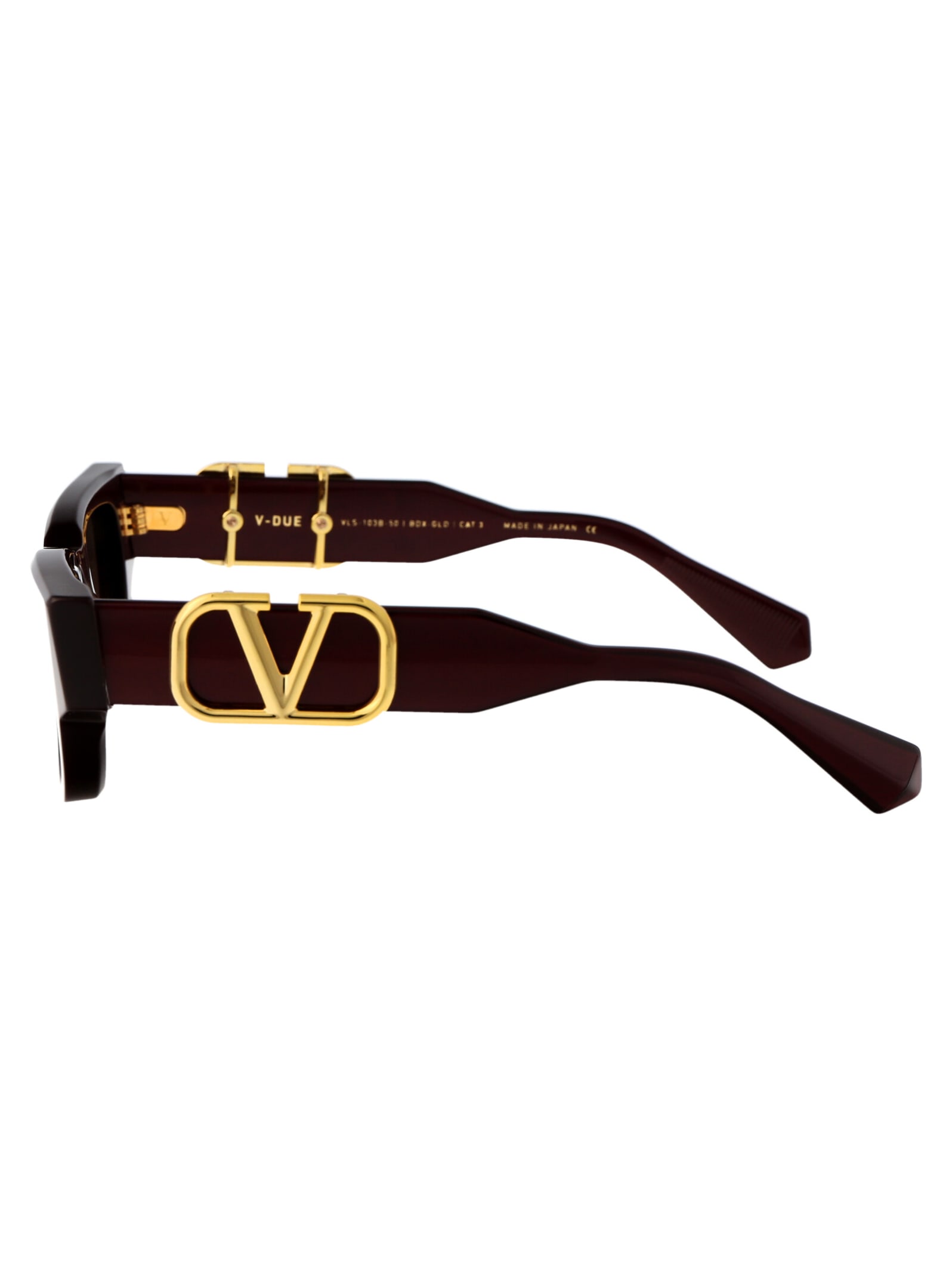 Shop Valentino V - Due Sunglasses In 103b Bdx - Gld