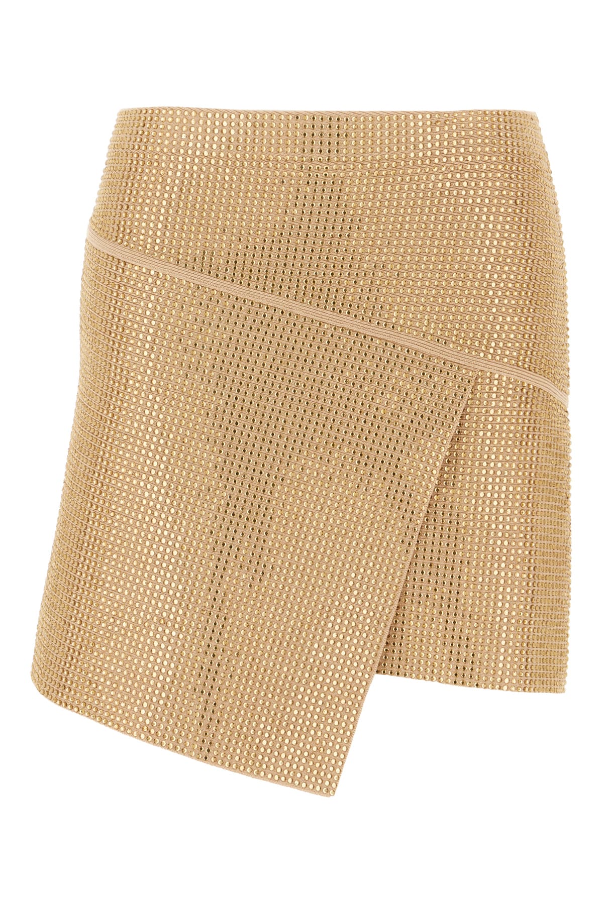 Shop Andreädamo Embellished Viscose Blend Mini Skirt In 0475