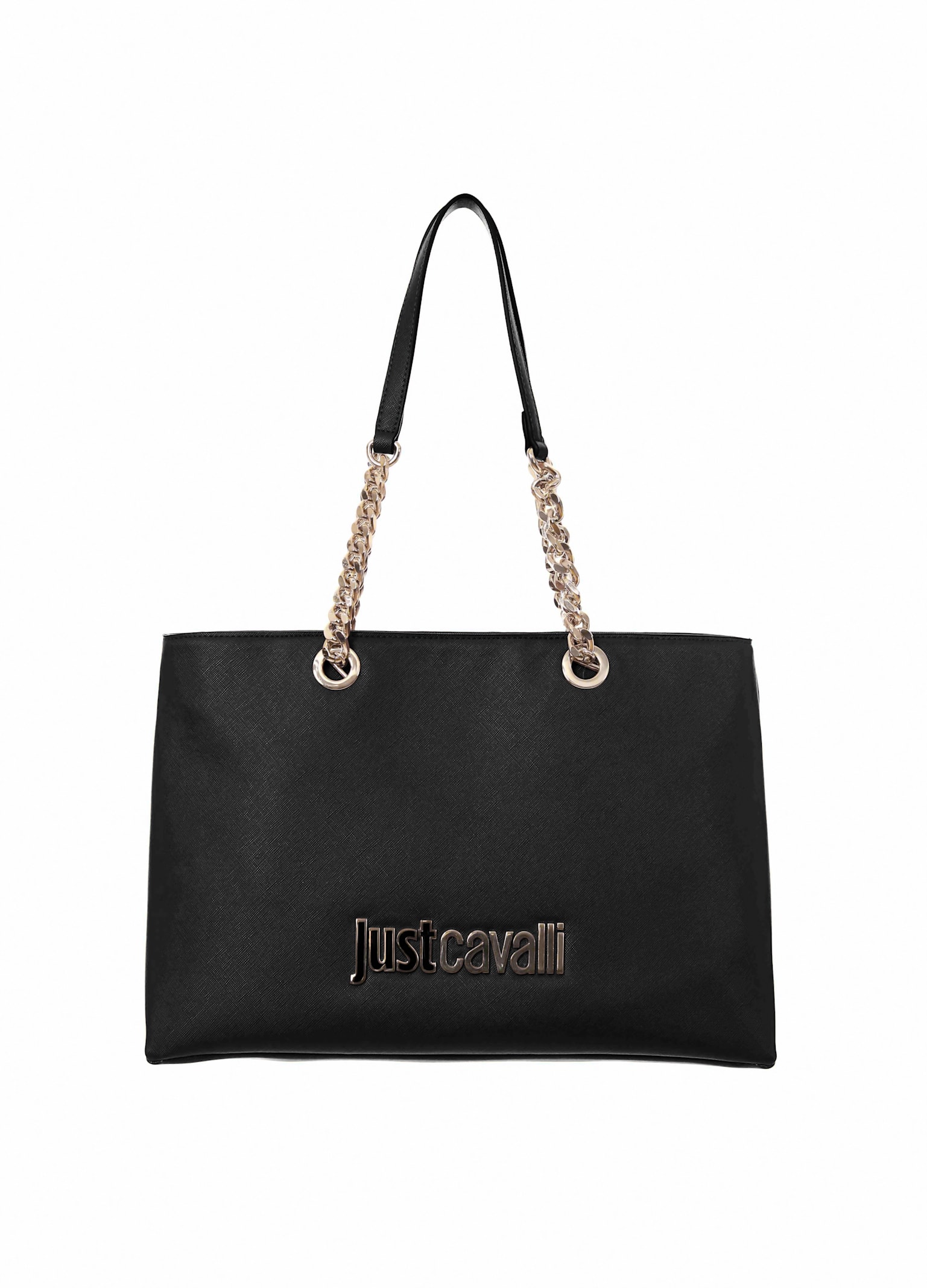 Just Cavalli Tote Bag In Black