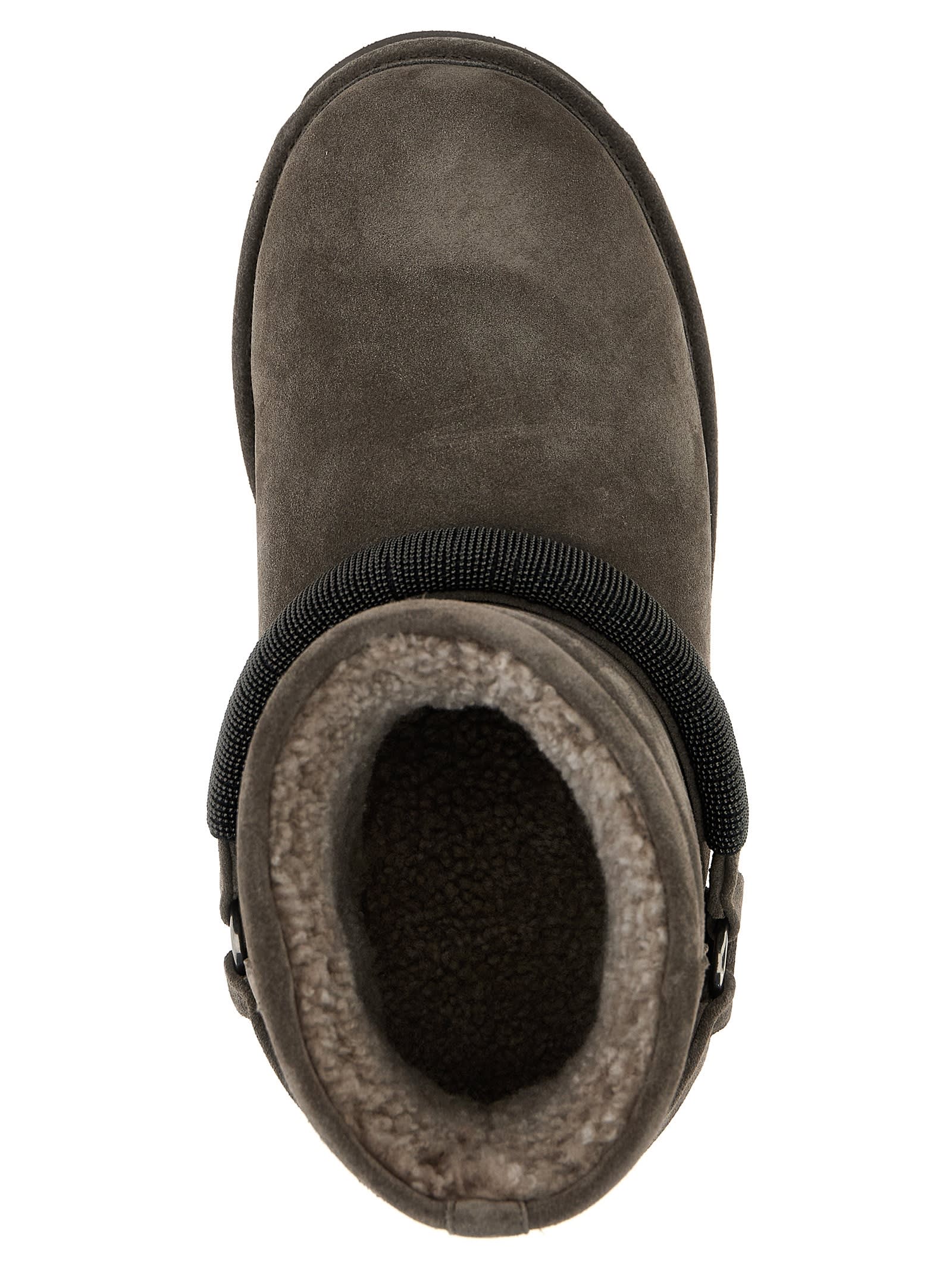 Shop Brunello Cucinelli Monile Ankle Boots In Gray