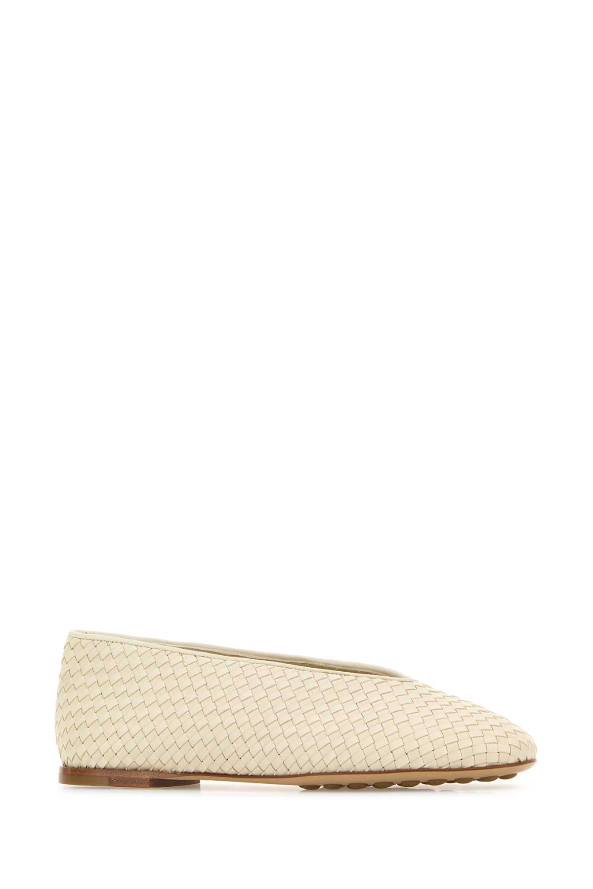 Bottega Veneta Ivory Leather Rosa Ballerinas In Neutral
