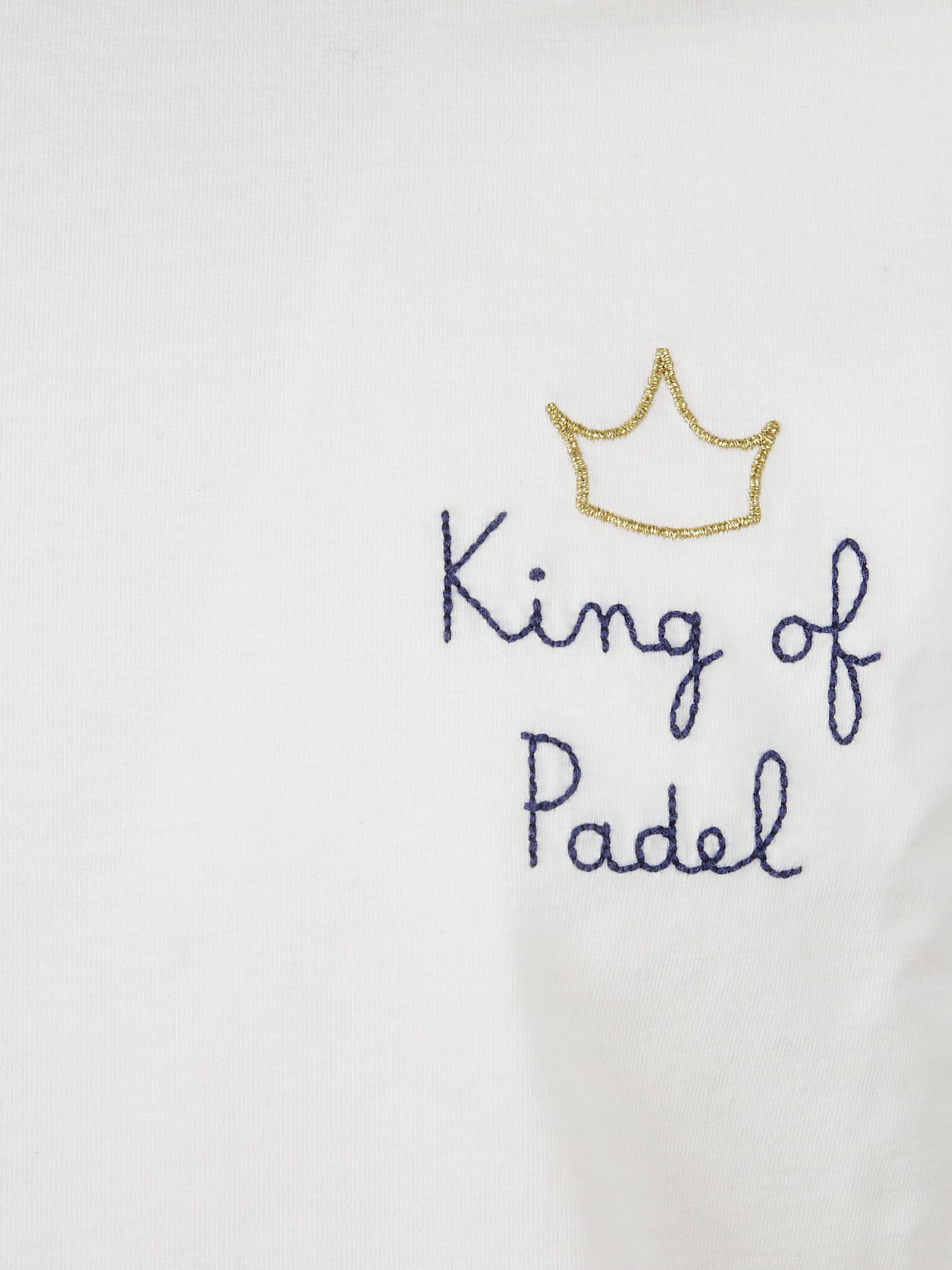 Mc2 Saint Barth T-shirt With King Of Padel Embroidery In White