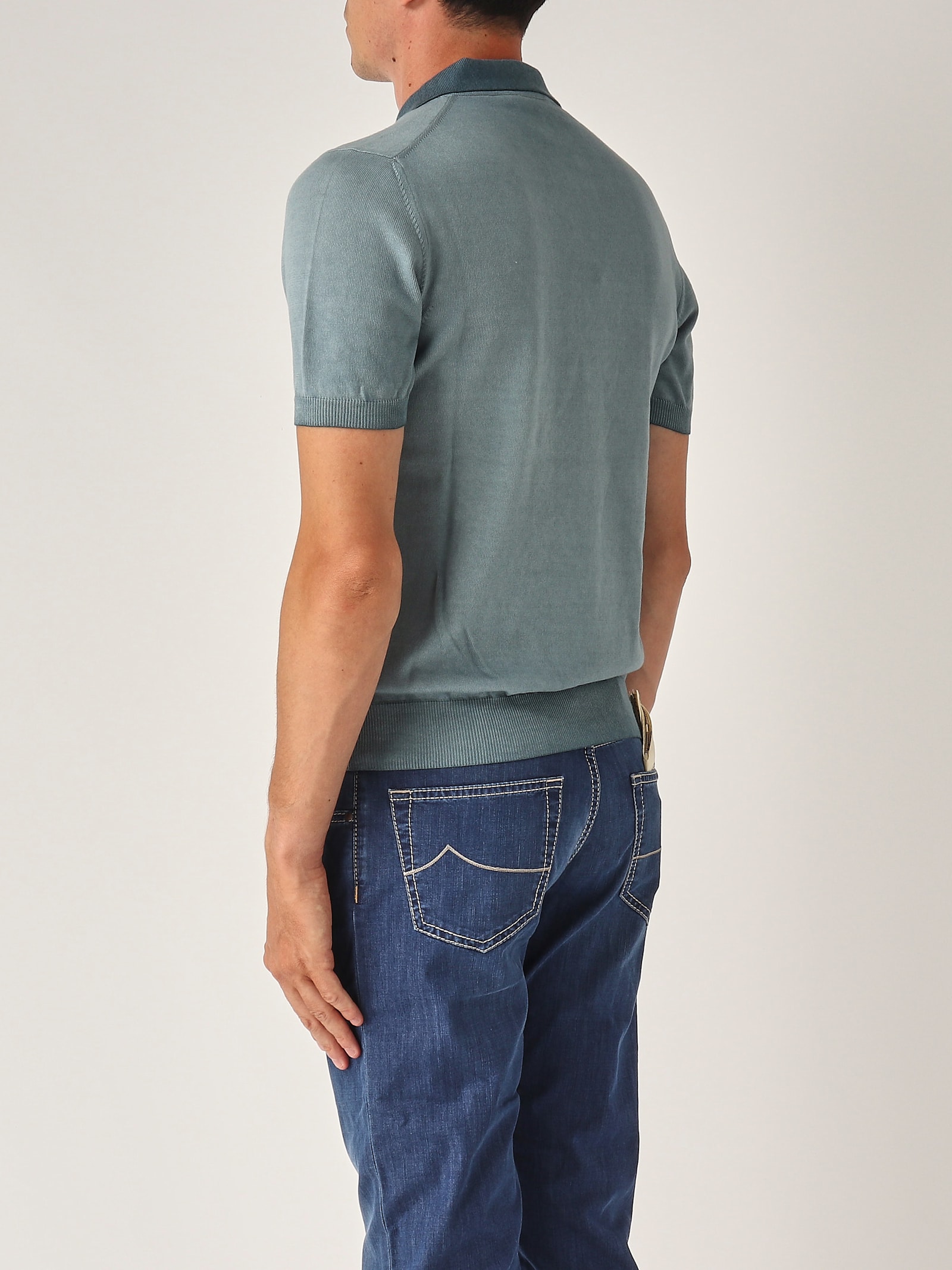 Altea Skipper M/c Cot. Rasato Con Balza Polo In Blue