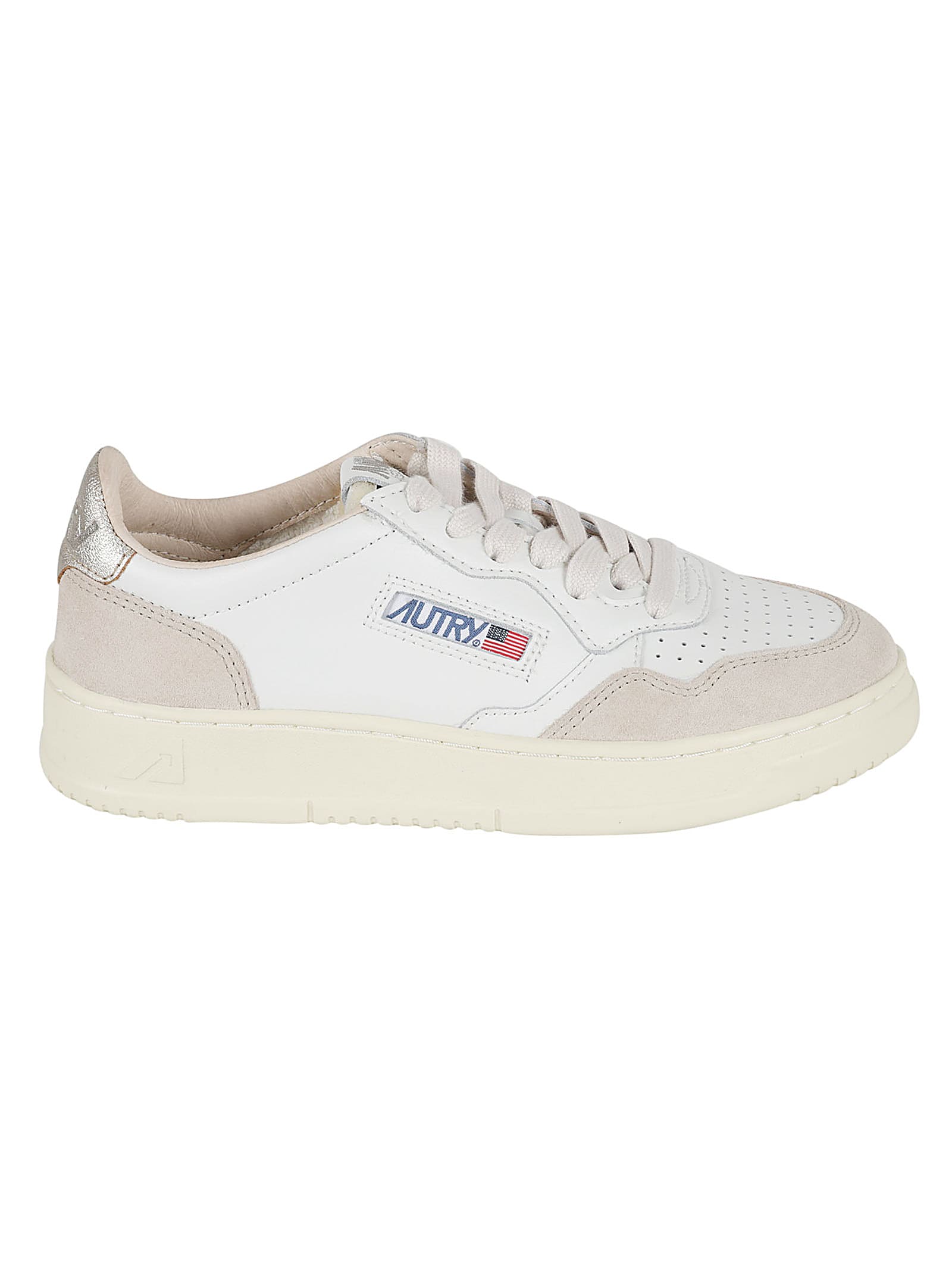 Shop Autry Medalist Low Sneakers In White/gold