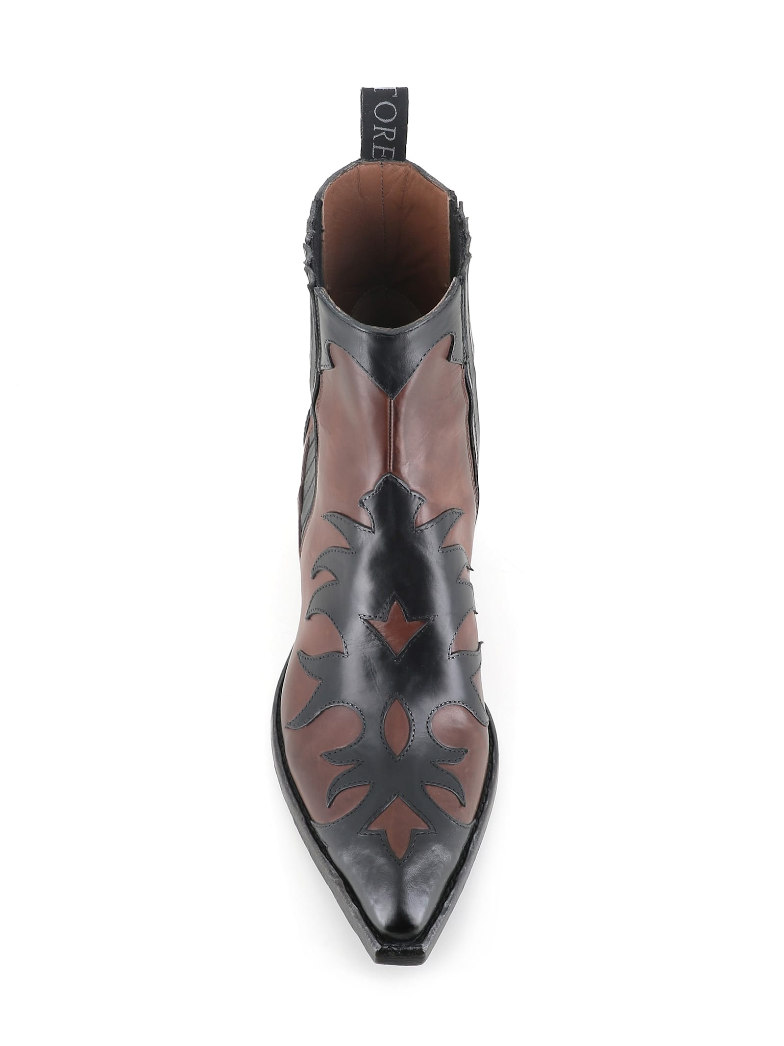 Sartore Sr3651 Leather Flame-pattern Boots In Brown