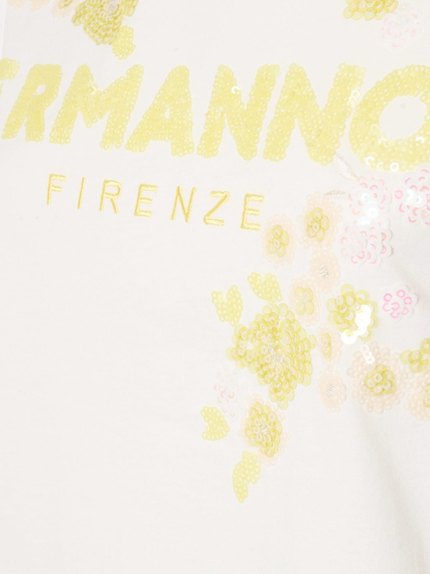 Ermanno Ermanno Scervino Crew Neck T-shirt With Embroidery In White