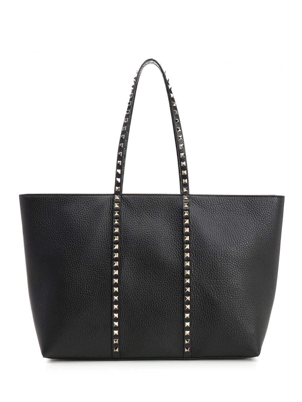 Valentino Rockstud Medium Shopping Bag In Black
