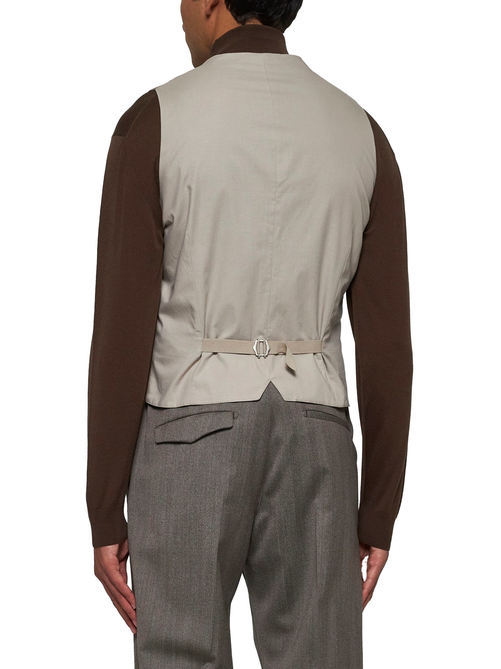 Shop Tagliatore Vest In Dove Grey