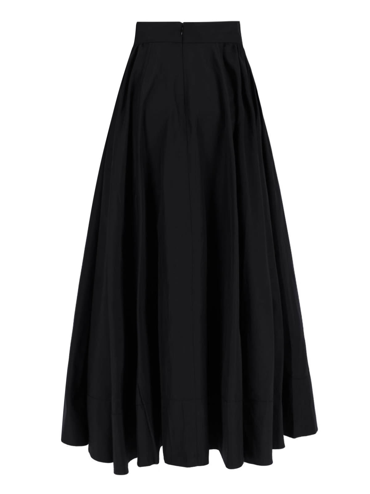 The Andamane 'victoire' High-waisted Maxi Flared Skirt In Black