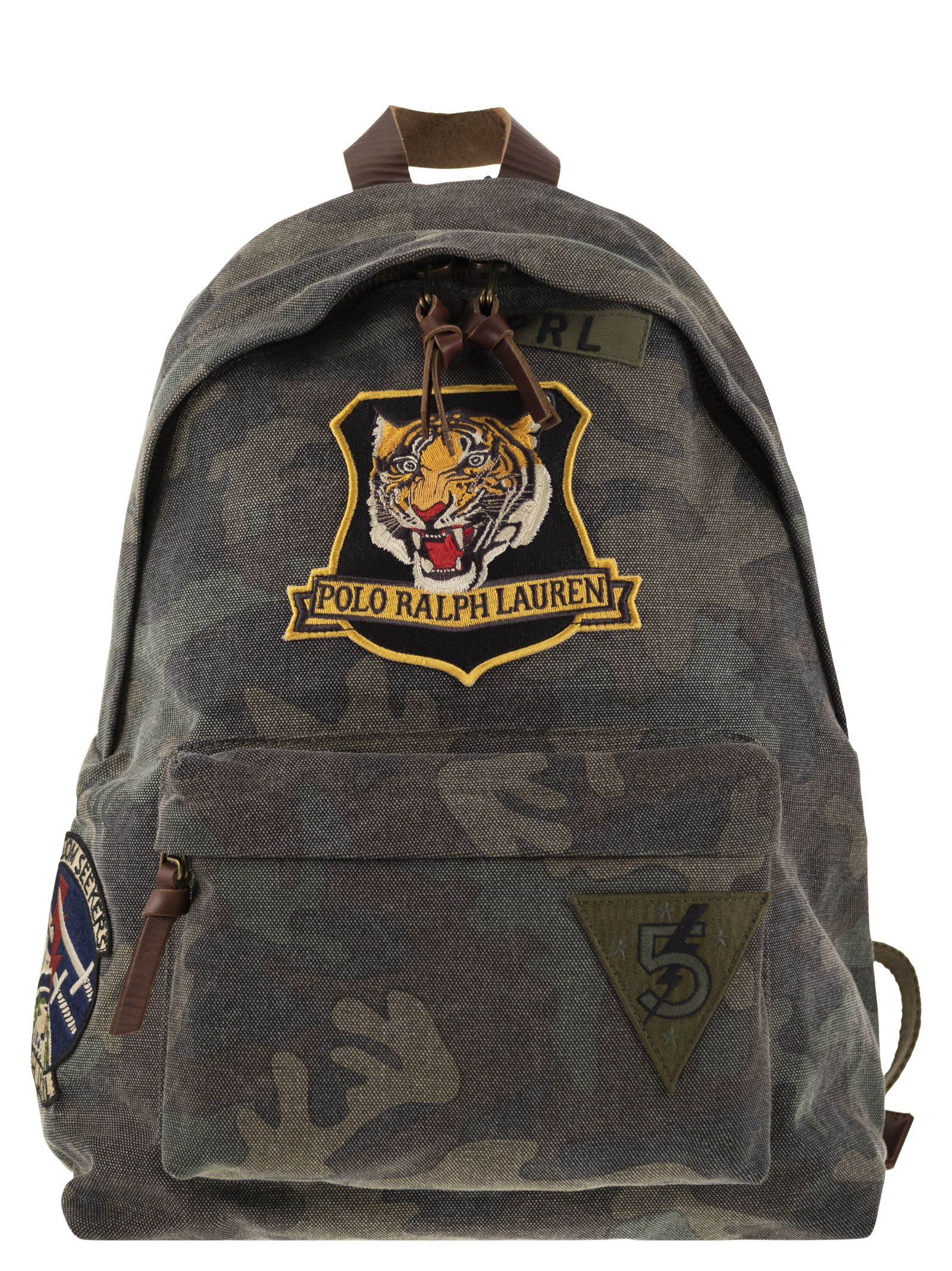 Camouflage Canvas Backpack With Tiger