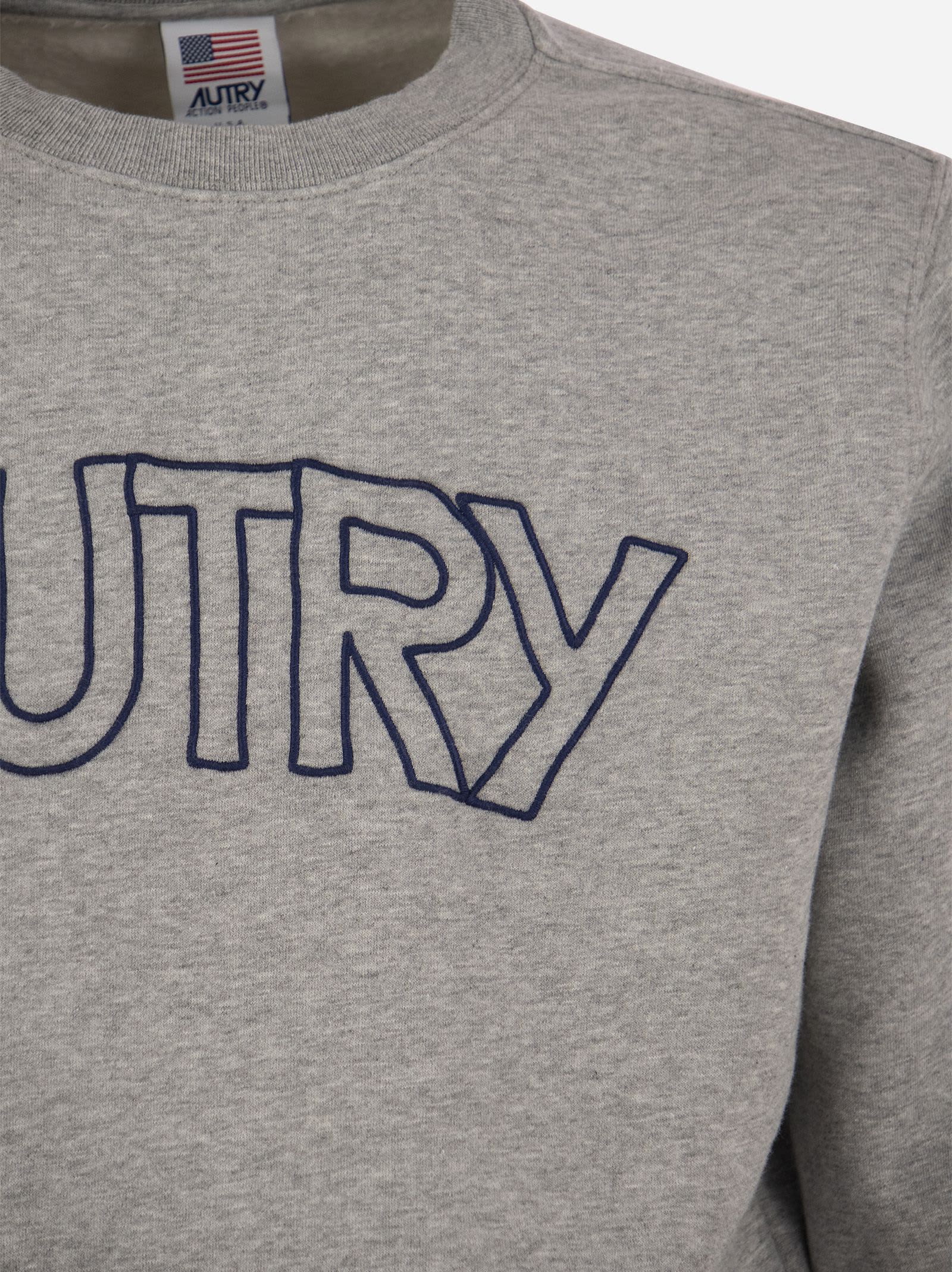 Shop Autry Round-neck Sweatshirt With Logo In Grey