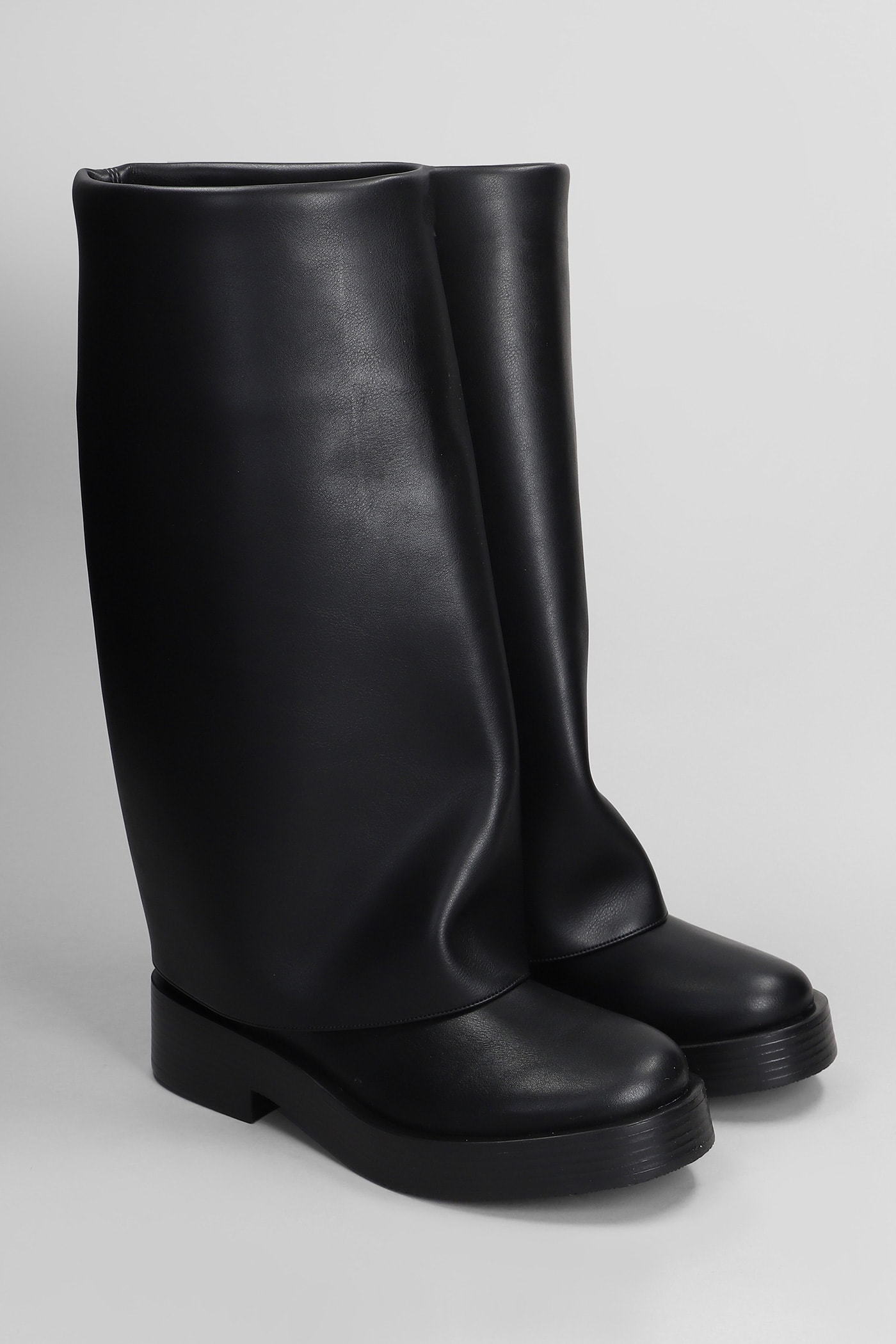 Shop Casadei Charlie Low Heels Boots In Black Leather