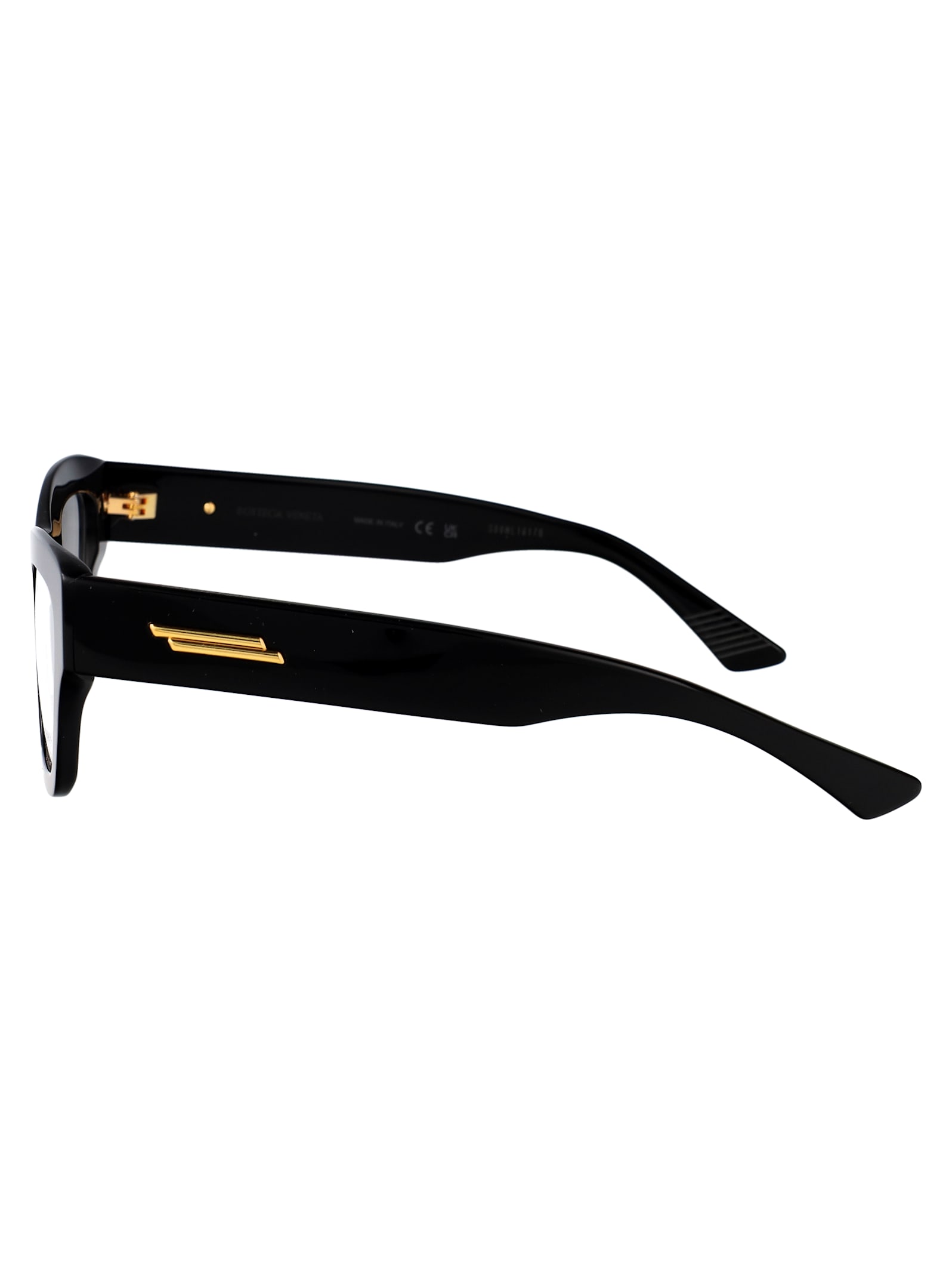Bottega Veneta Bv1360o Glasses In Black-black-transparent