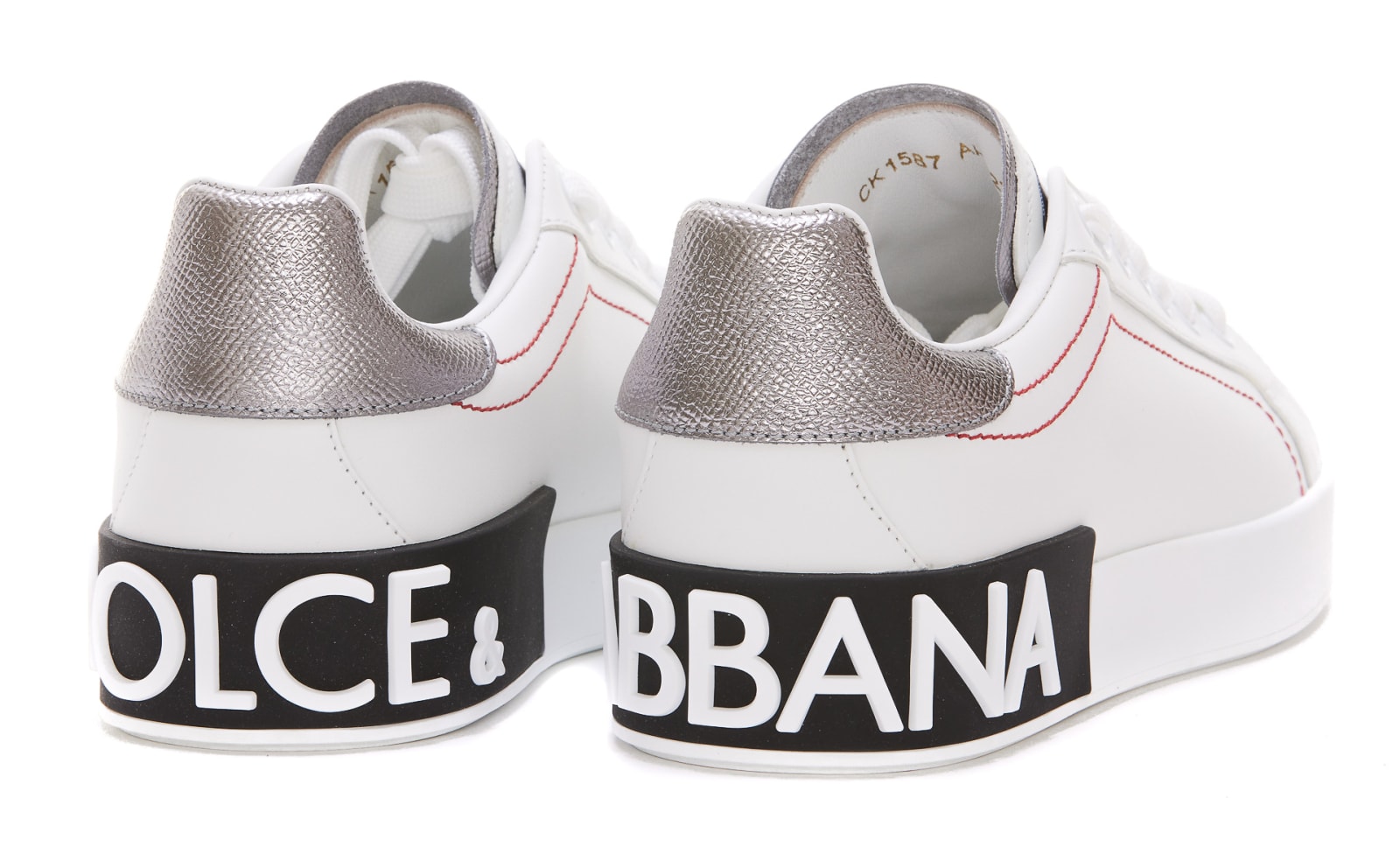Shop Dolce & Gabbana Portofino Sneakers In Silver