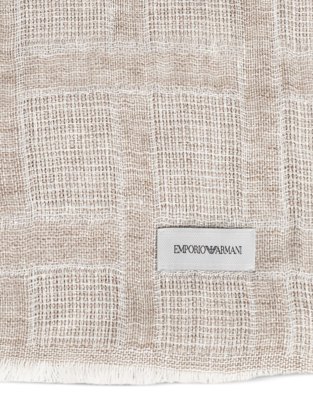 Emporio Armani Linen Scarf In Metallic