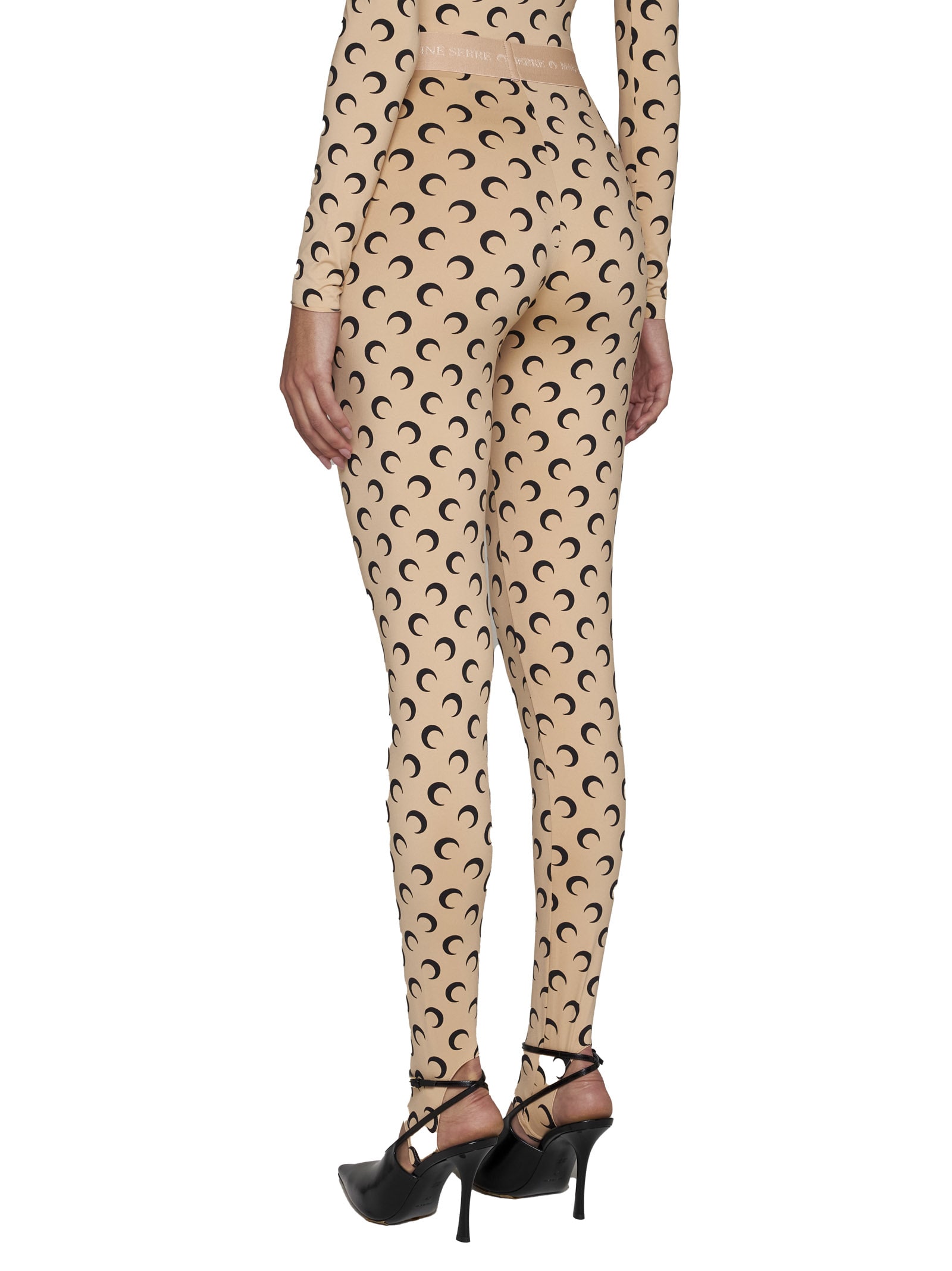 Moon-print high-rise recycled polyamide and recycled elastane-blend leggings