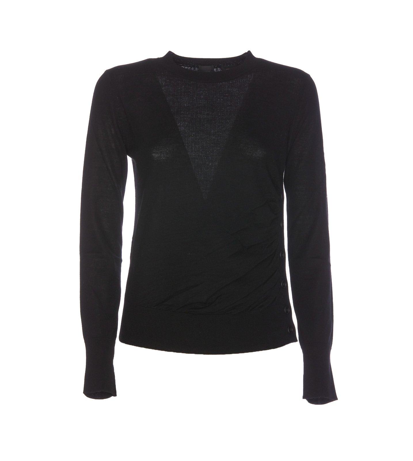 Shop Pinko Diraspatura Crewneck Knitted Jumper In Nero Limousin