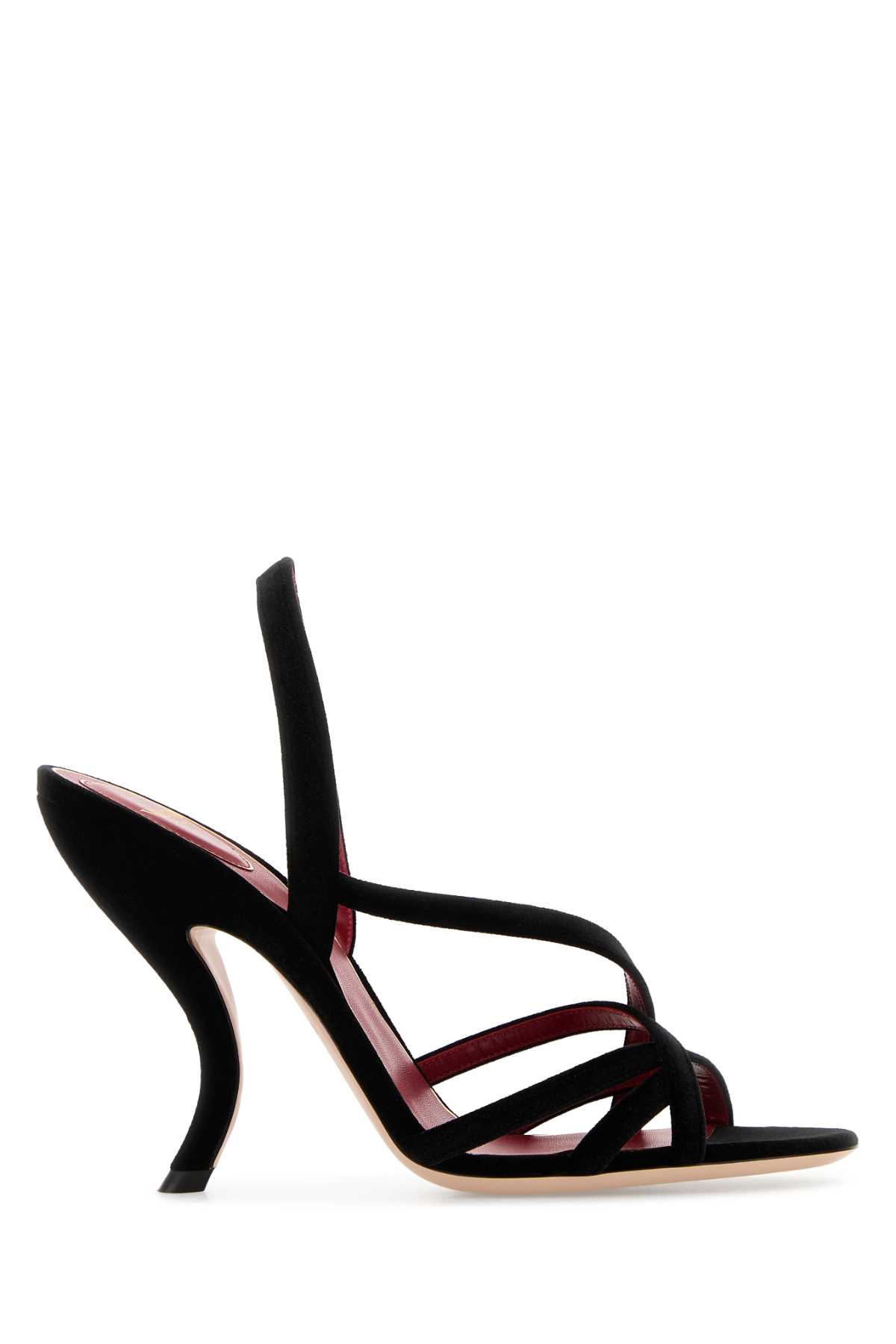 Valentino Fetishique 105 Velvet Slingback Sandal In Burgundy