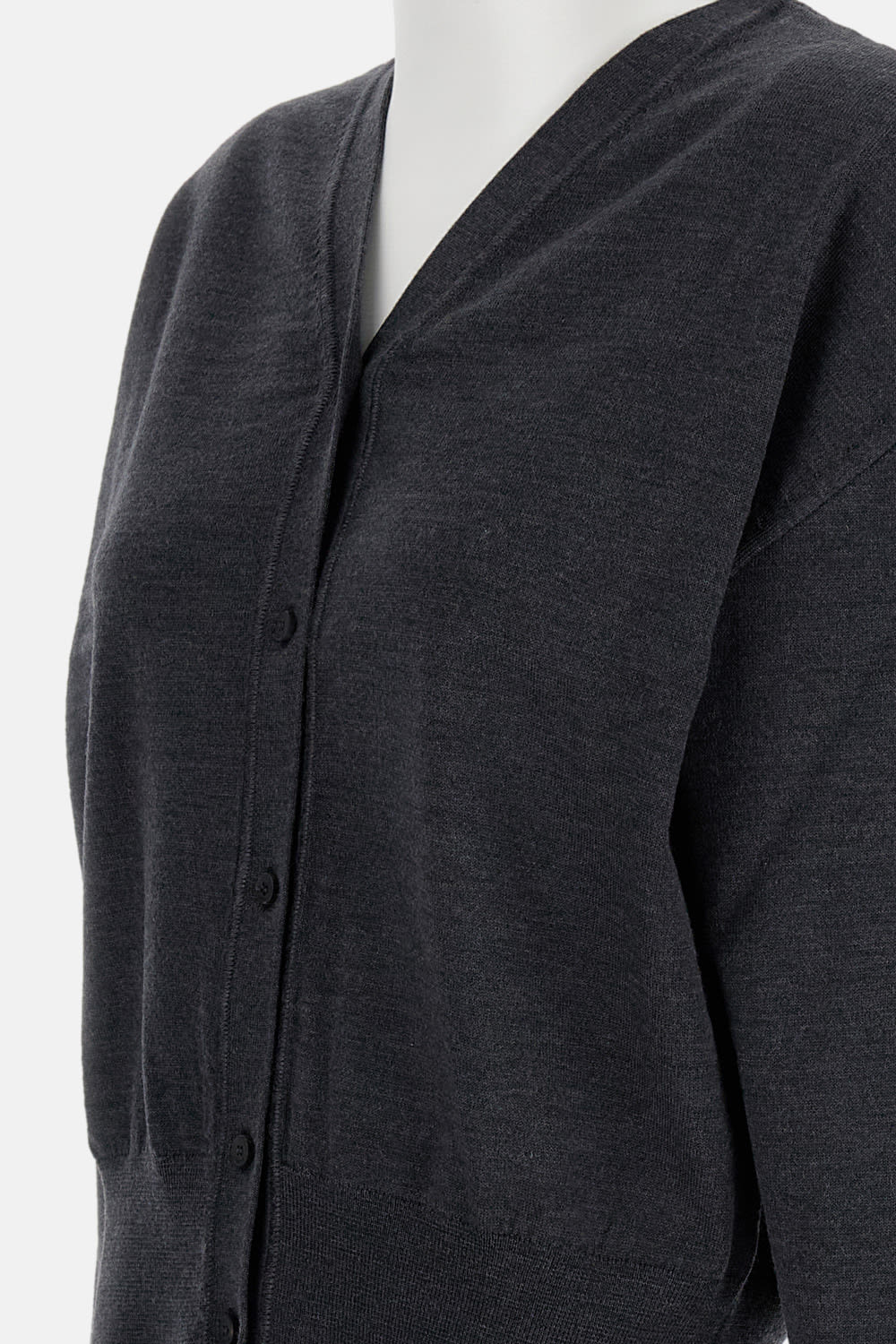 Jacquemus Knit Cardigan With Ribbed Cuffs And V-neck In Black