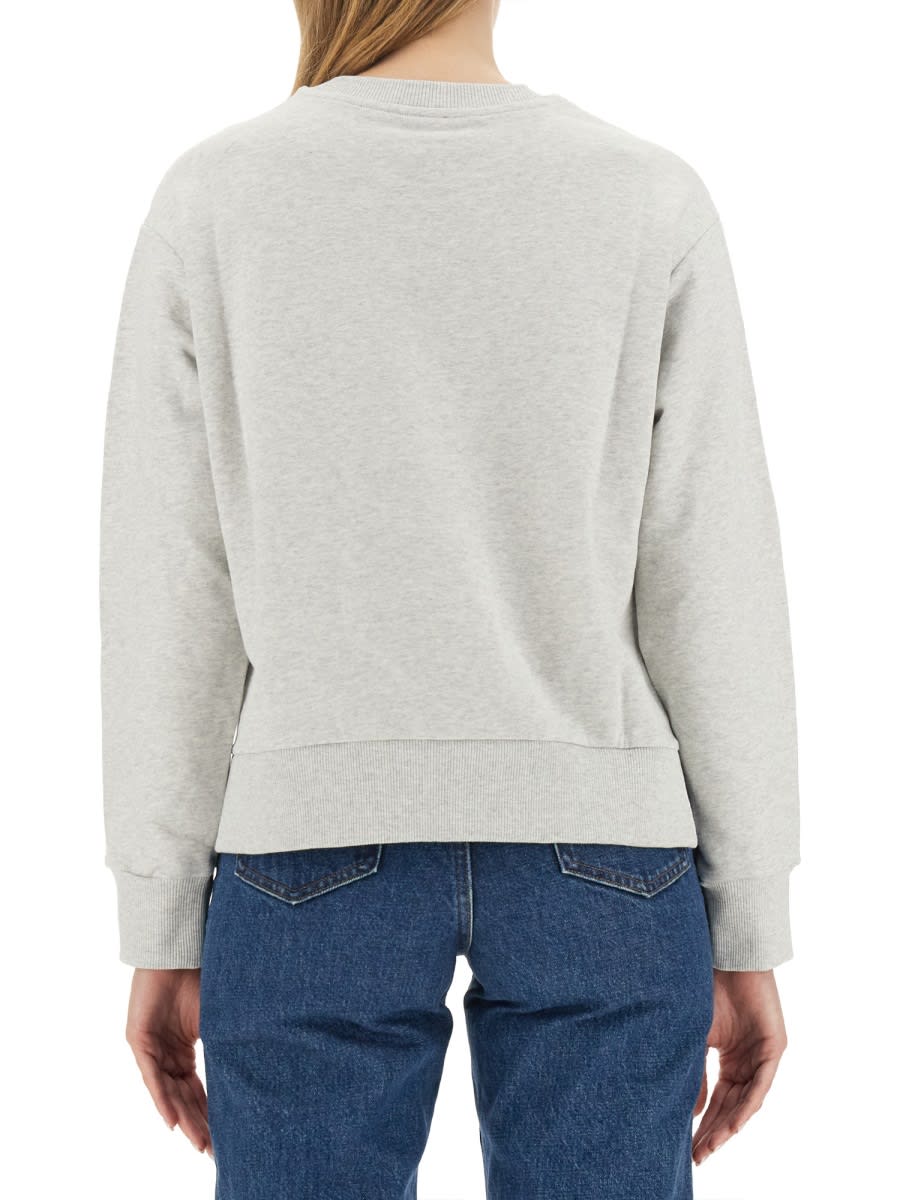 Shop Apc Sweatshirt With Logo In Grey